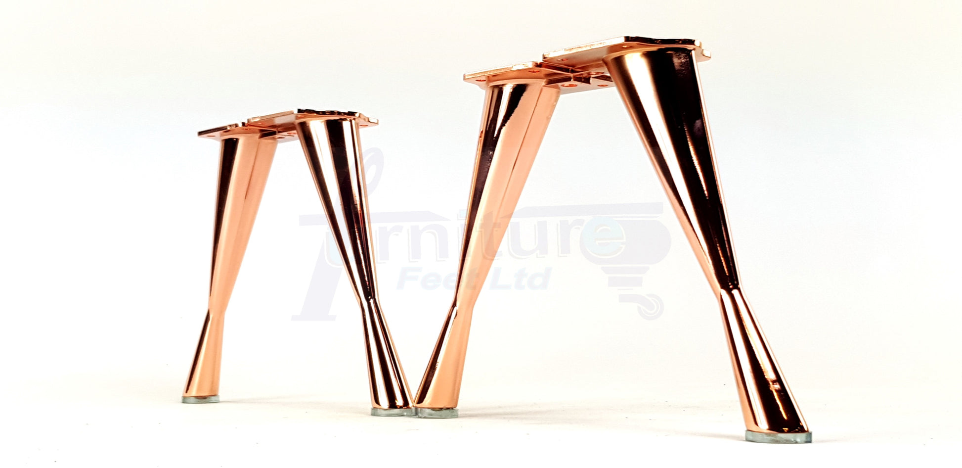 4x Metal Furniture Legs Copper Rose Gold 170mm High Self-Fix Modern Feet Sofa Chair Cabinet Table