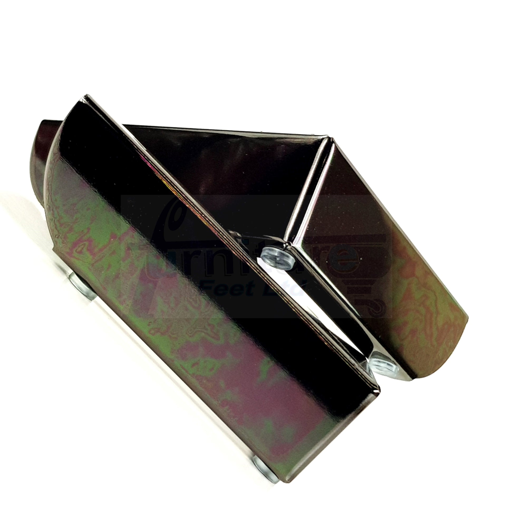 Metal Furniture Feet Chrome Replacement Corner Leg 50mm High Sofa Chairs Stools Beds Cabinets Pre-Drilled