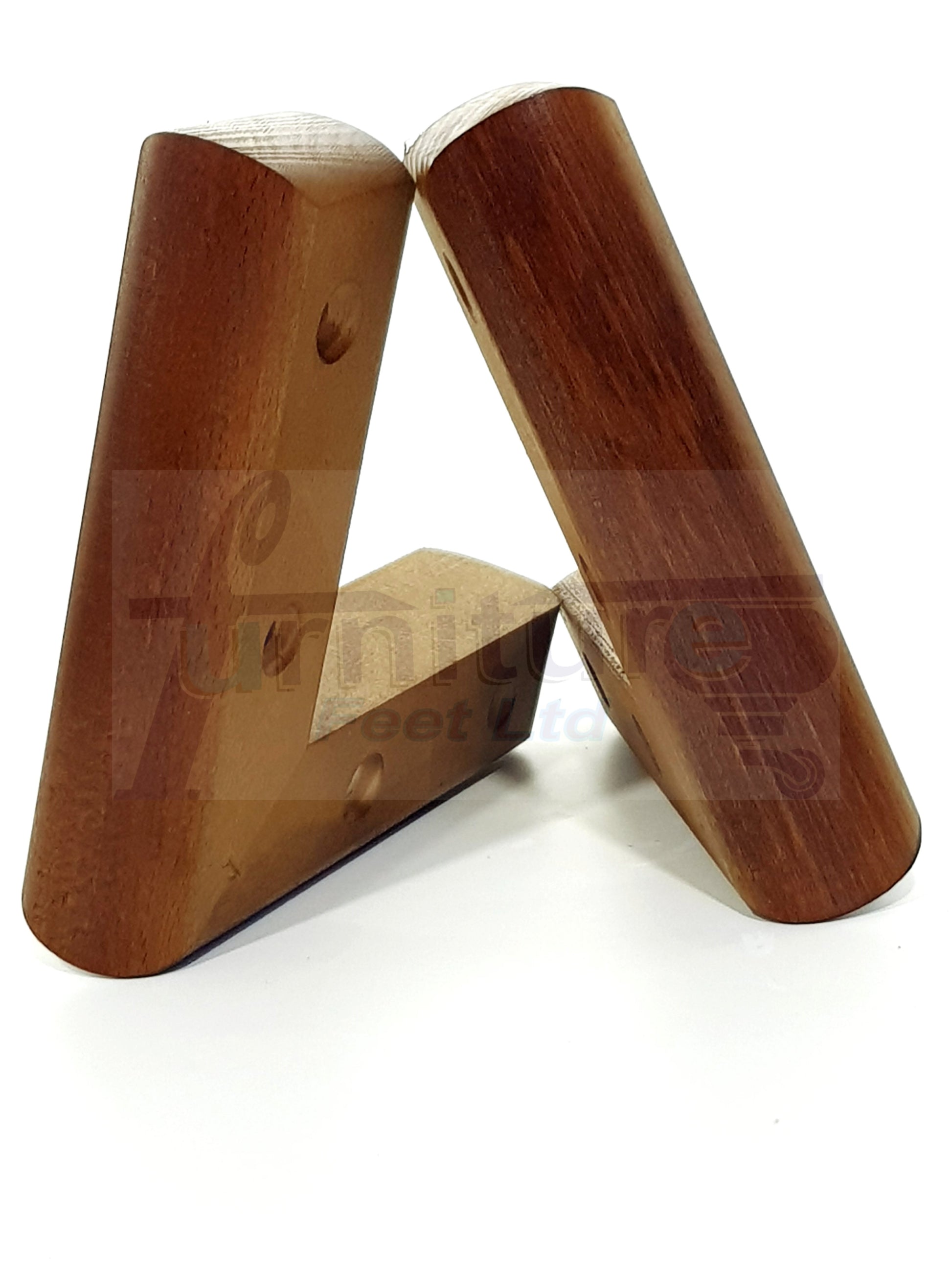 Set Of 4 Wooden Corner Furniture Feet 40mm High Replacement Sofa Chair Legs Self-Fixing: Dark Oak