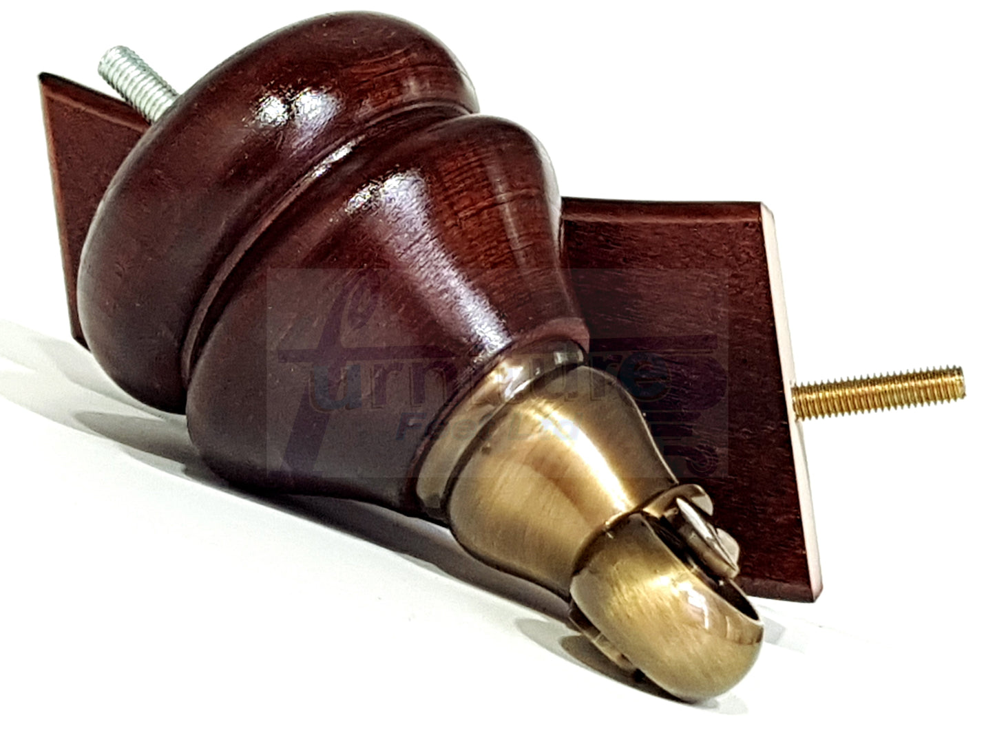 Turned Mahogany Furniture Wood Feet 2 With Castors & 2 Curved Legs140mm Sofas Chairs Settee Cabinets Beds M8