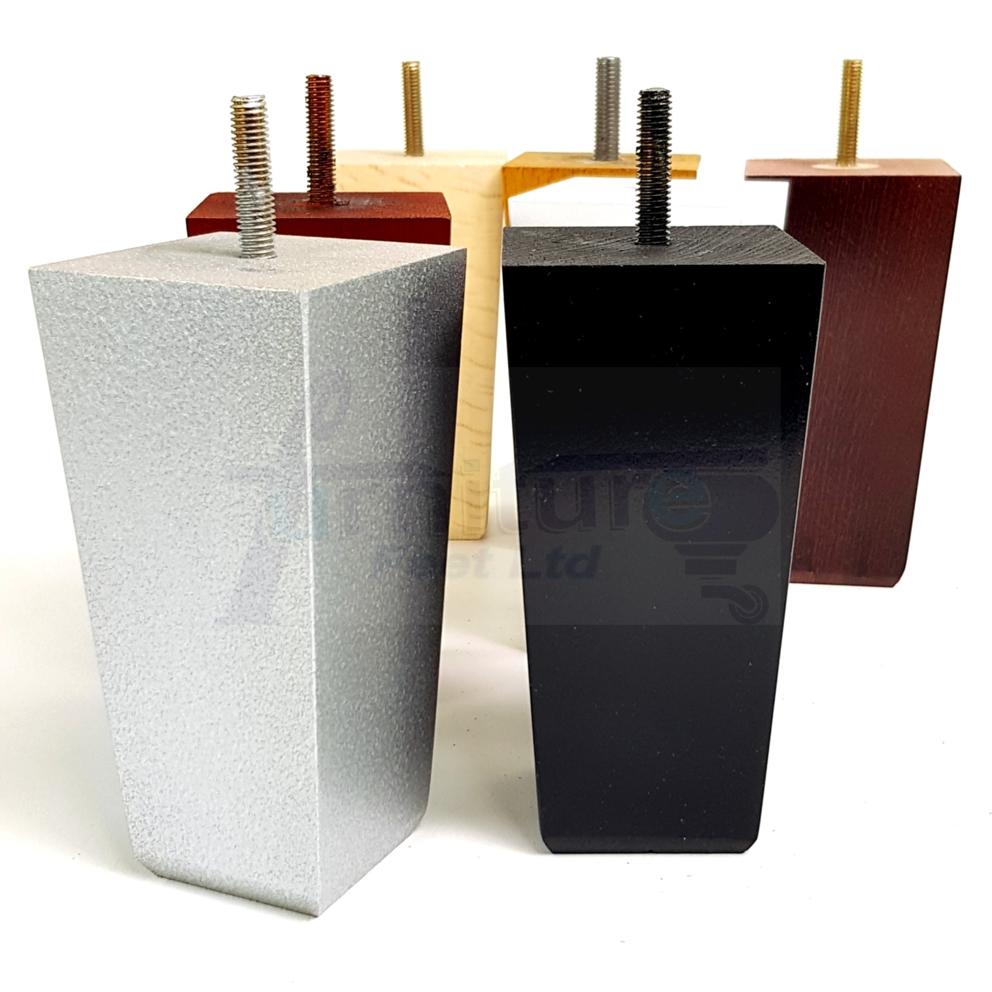 4x Block Wood Sofa Legs 135mm High Replacement Furniture Feet Chairs Cabinets M10 Thread	