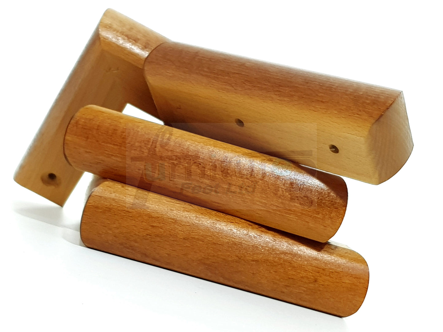 Set Of 4 Wooden Corner Furniture Feet 40mm High Replacement Sofa Chair Legs Self-Fixing: Golden Oak