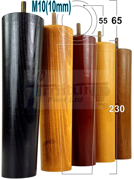 4 Solid Wood Turned Furniture Legs Replacement Feet 230mm High Chairs Sofa Bed Settee & Cabinets M10