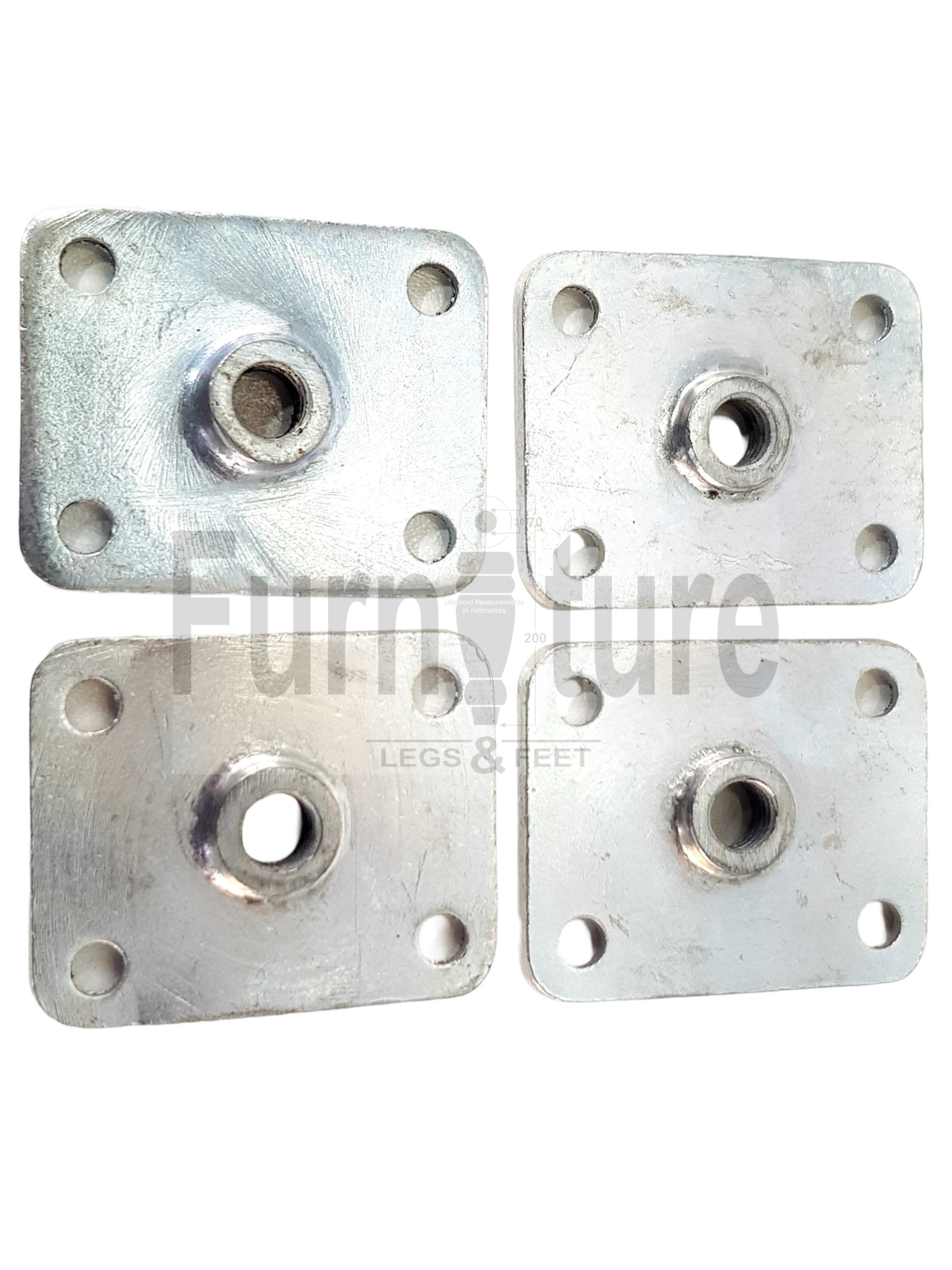 Furniture Fittings, Upholstery Fitting, Leg Fitting Nuts, Straight Fixing Plates x4