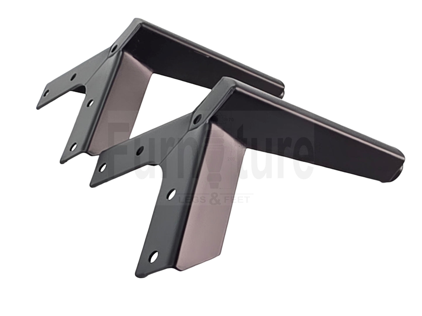 4 Metal Corner Feet Replacement Furniture Legs Black Finish 120mm High