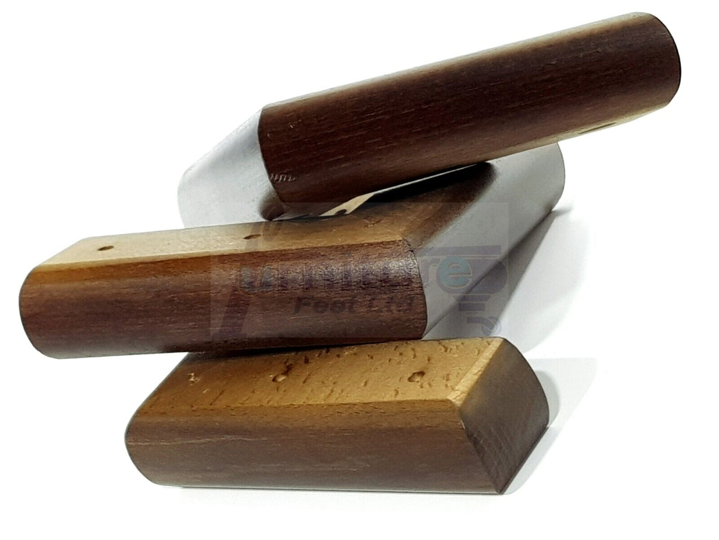 Set Of 4 Wooden Corner Furniture Feet 40mm High Replacement Sofa Chair Legs Self-Fixing: Antique Brown