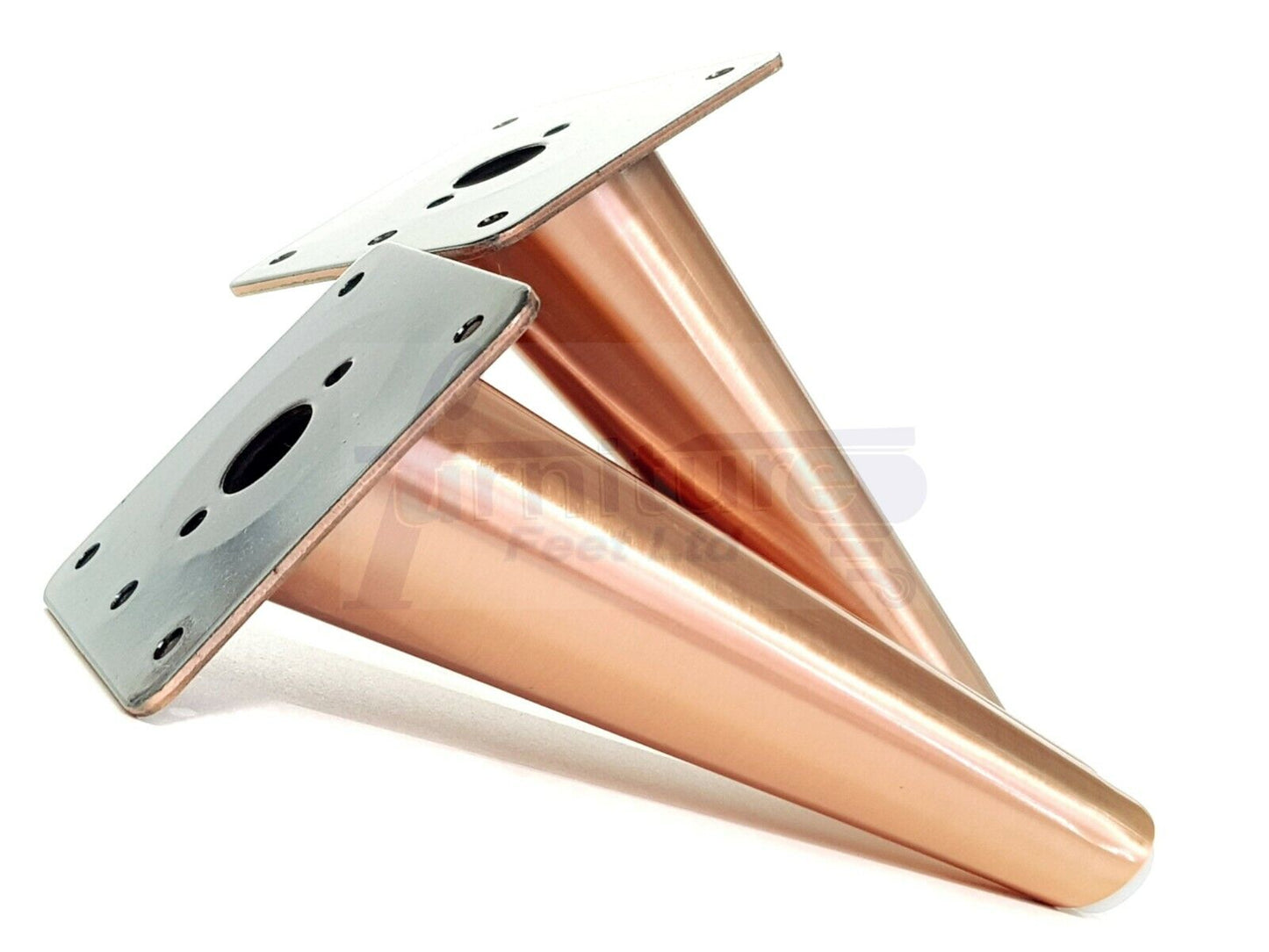 4 Chrome Metal Furniture Legs 180mm High Angled Feet Sofa Chair Cabinets Beds