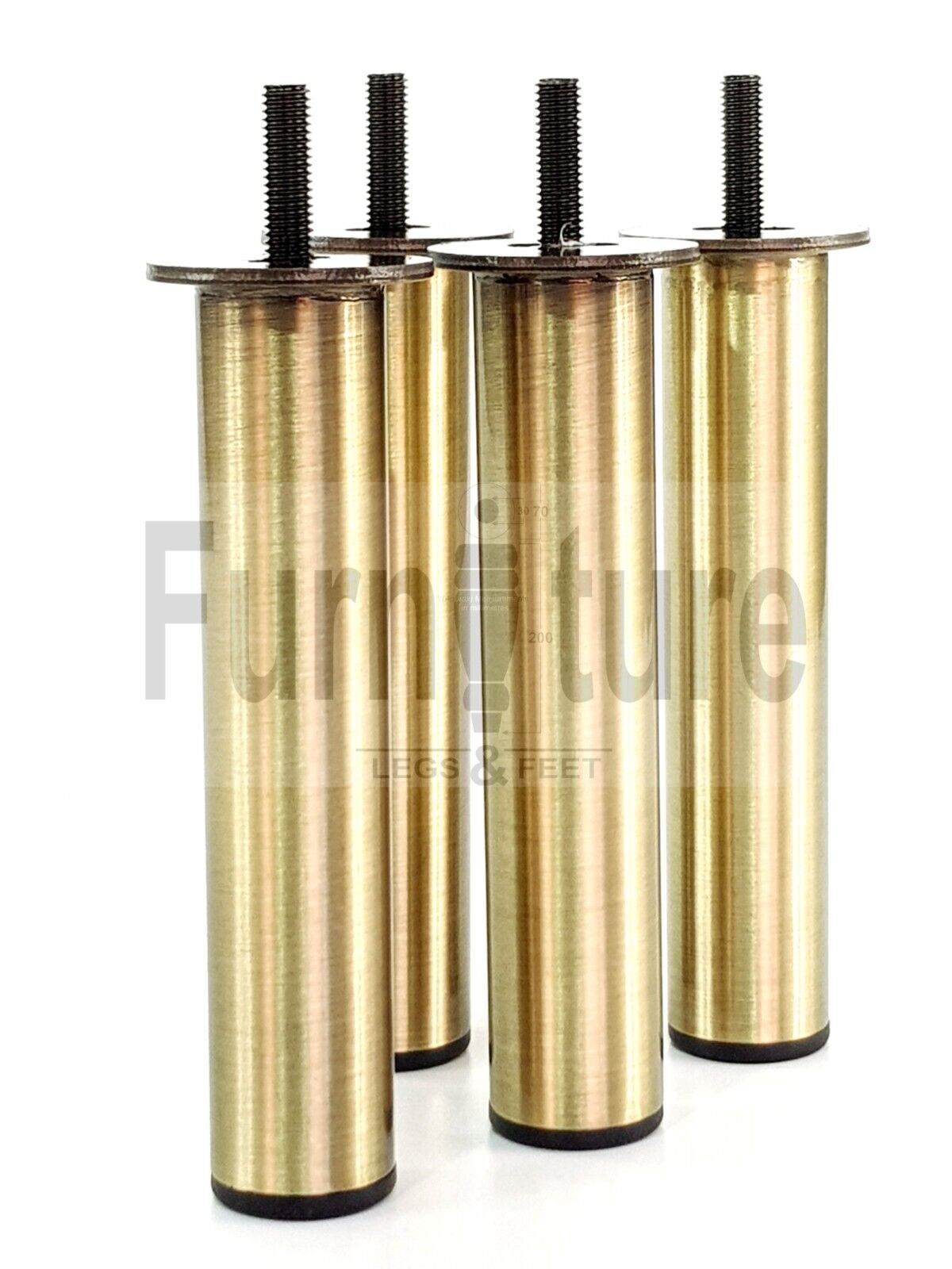 4 Metal Furniture Sofa Legs 150mm High Chair Feet Settee Cabinets Brush Brass M8