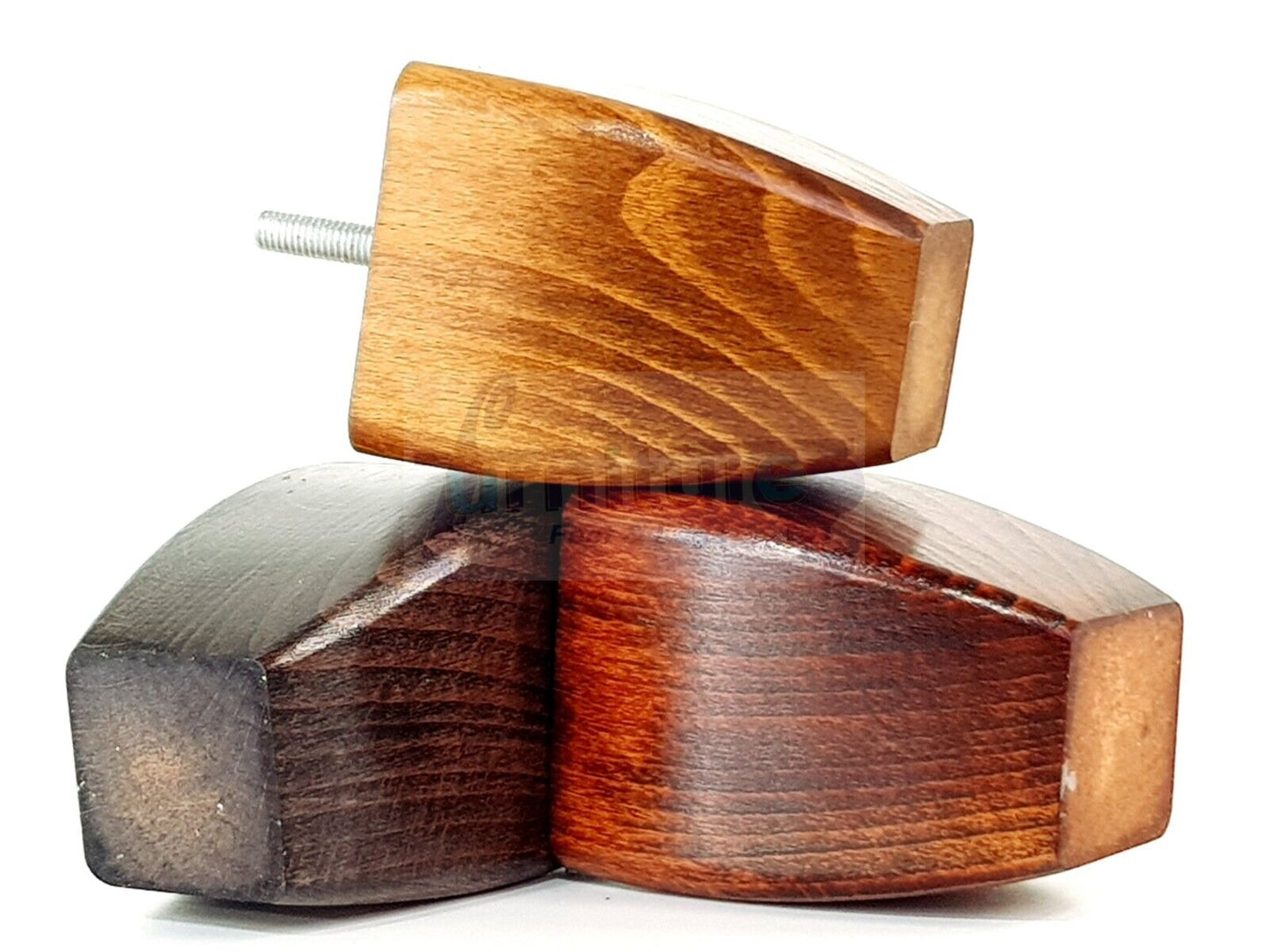 Set Of 4 Solid Wooden Block Furniture Feet Replacement Legs 90mm High M8(8mm)
