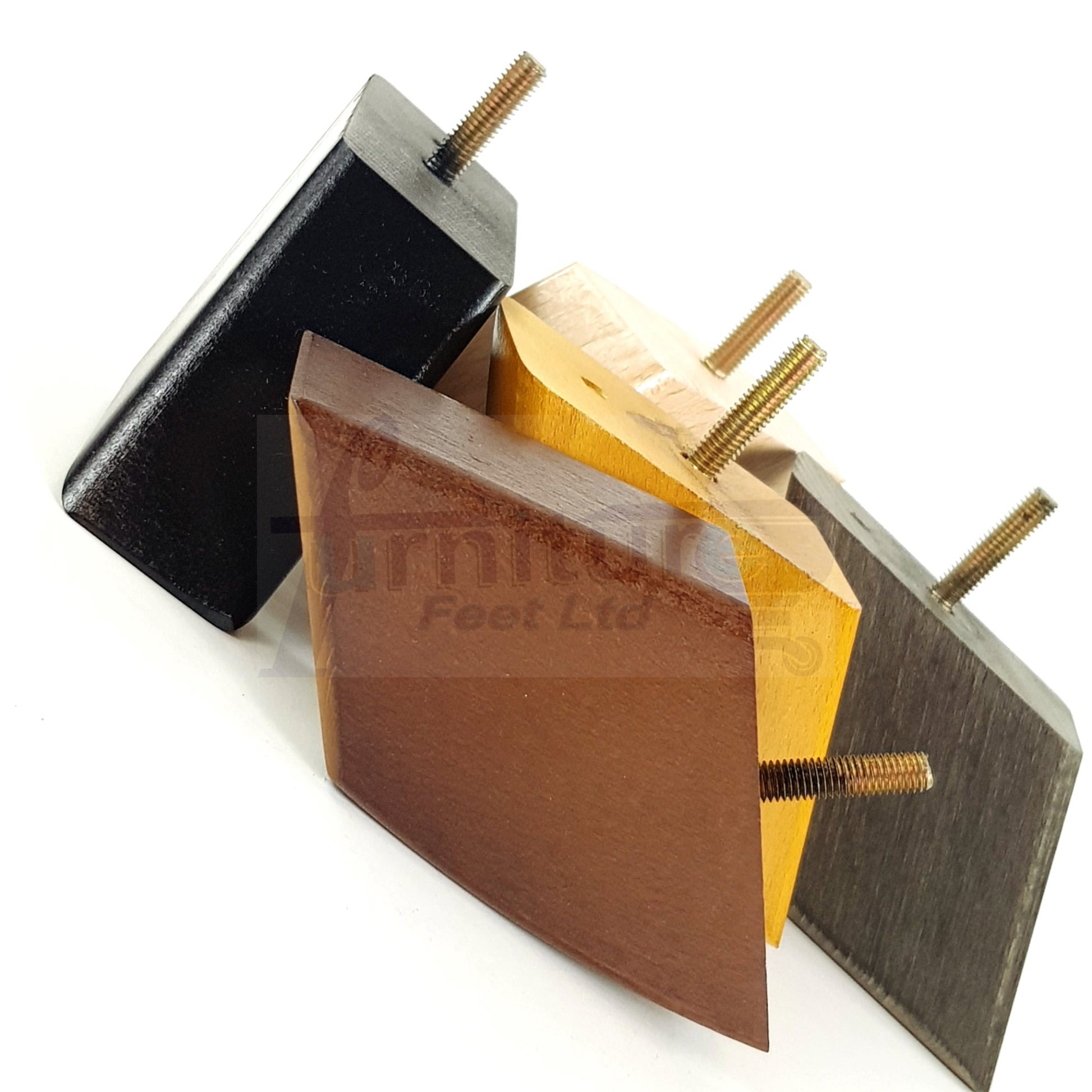 4x Wooden Furniture Legs 75mm High Replacement Sofa Feet 10mm Thread