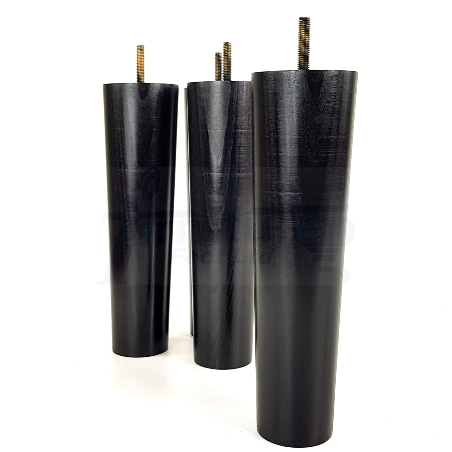 4 Furniture Legs Replacement Feet 230mm Chairs Settee & Cabinets M8 Thread Black