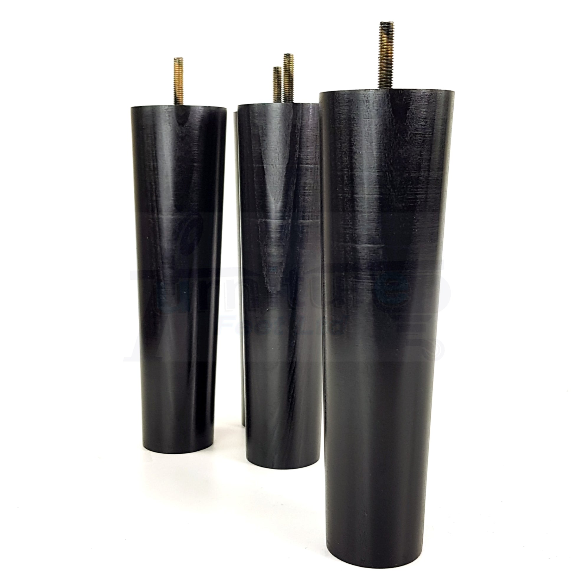 4 Furniture Legs Replacement Feet 230mm Chairs Settee & Cabinets M8 Thread Black