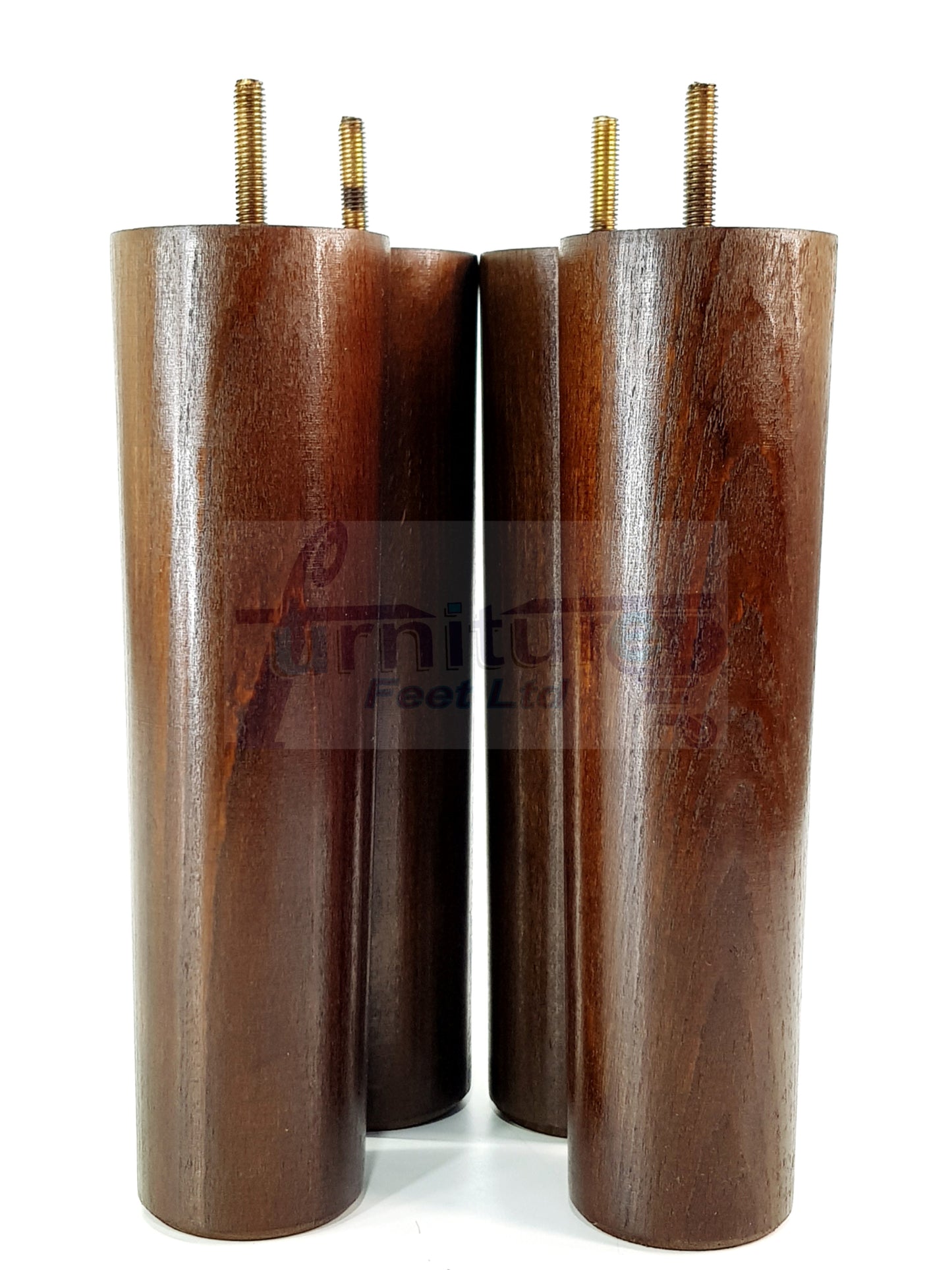 4 Furniture Legs Replacement Feet 230mm Chairs Settee & Cabinets M8 Thread Antique Brown