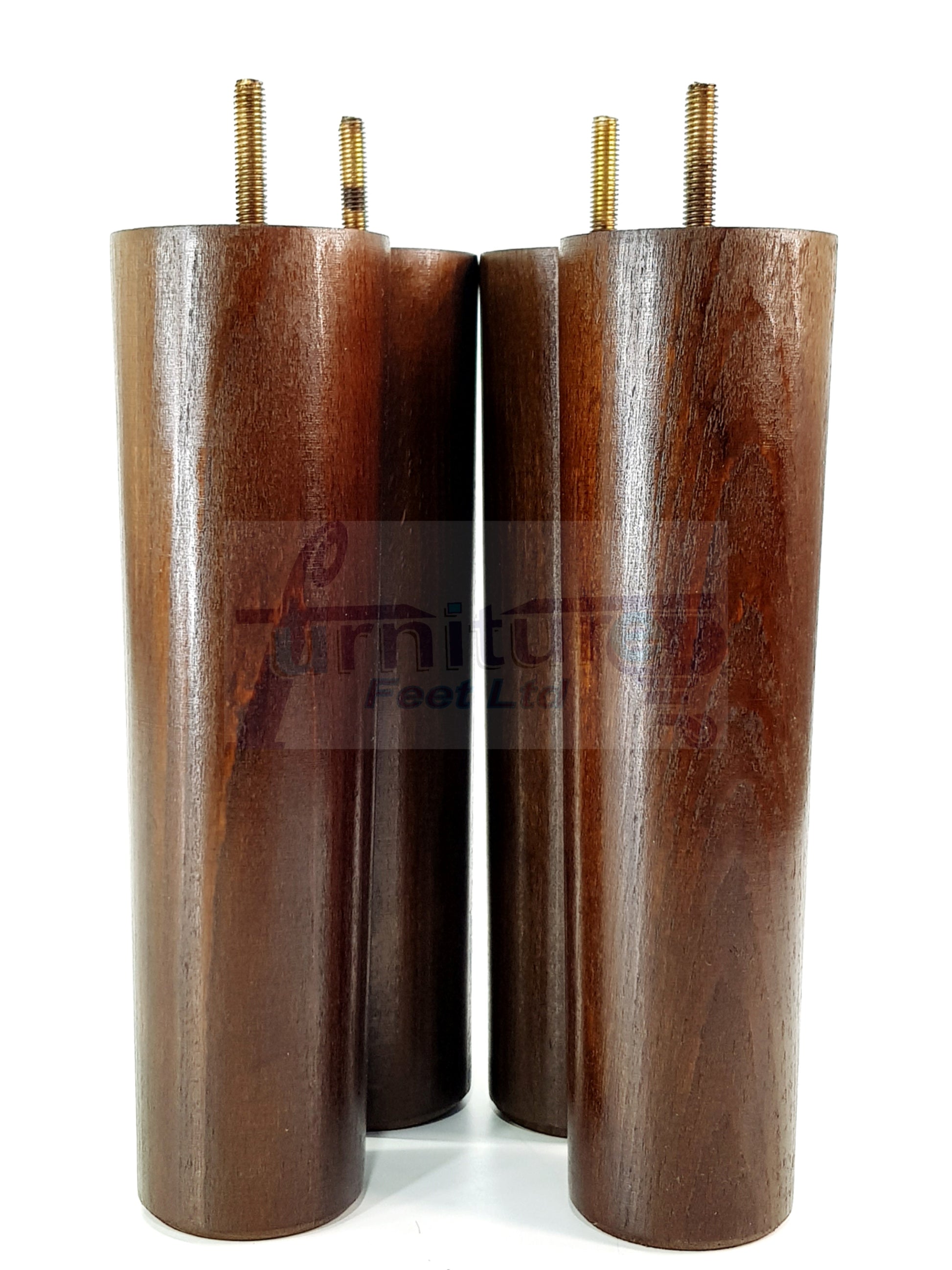4 Furniture Legs Replacement Feet 230mm Chairs Settee & Cabinets M8 Thread Antique Brown