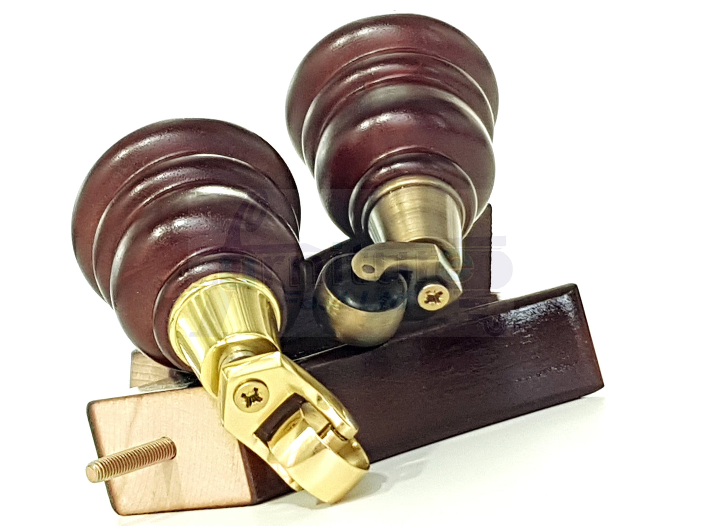 Mahogany Turned Wood Furniture Feet 2 With Castors 155mm and 2 Curved Back Legs Sofas Chairs Stools Cabinets Beds M8 6 Inches