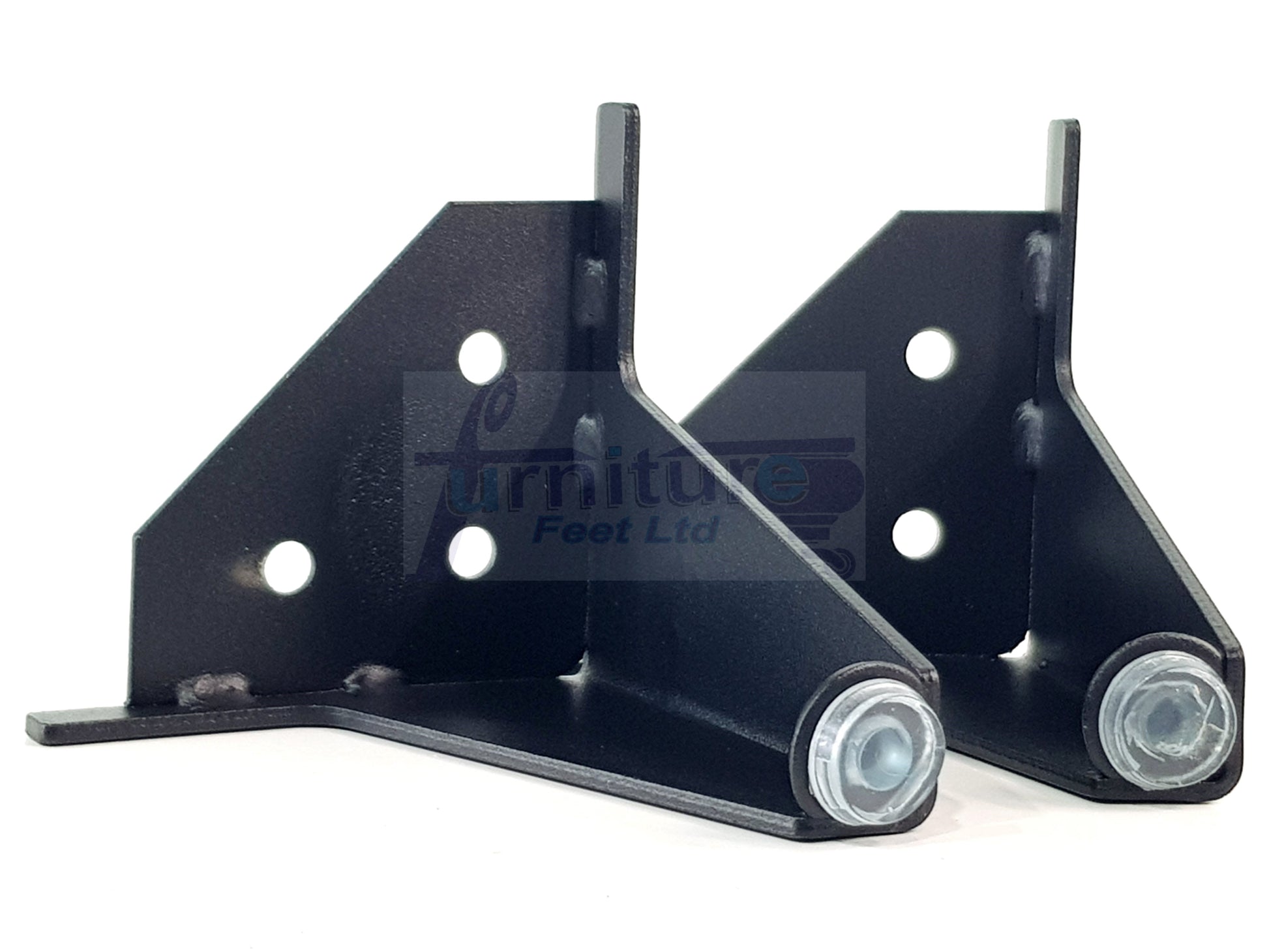 Metal Furniture Feet Black Finish Replacement Metal Legs 100mm High For Sofa, Chairs, Stools Beds Cabinets Self Fix Pre-Drilled Set of 4