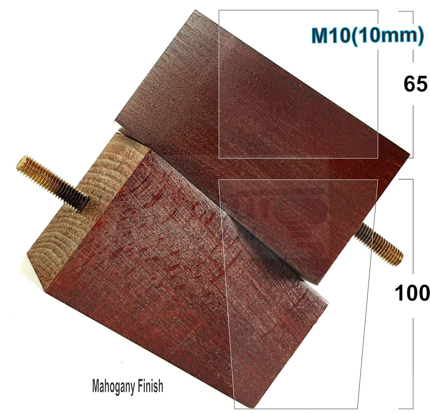 4x Wood Furniture Legs M10 Replacement Square Sofa Feet Chairs Sofas Beds 100mm High