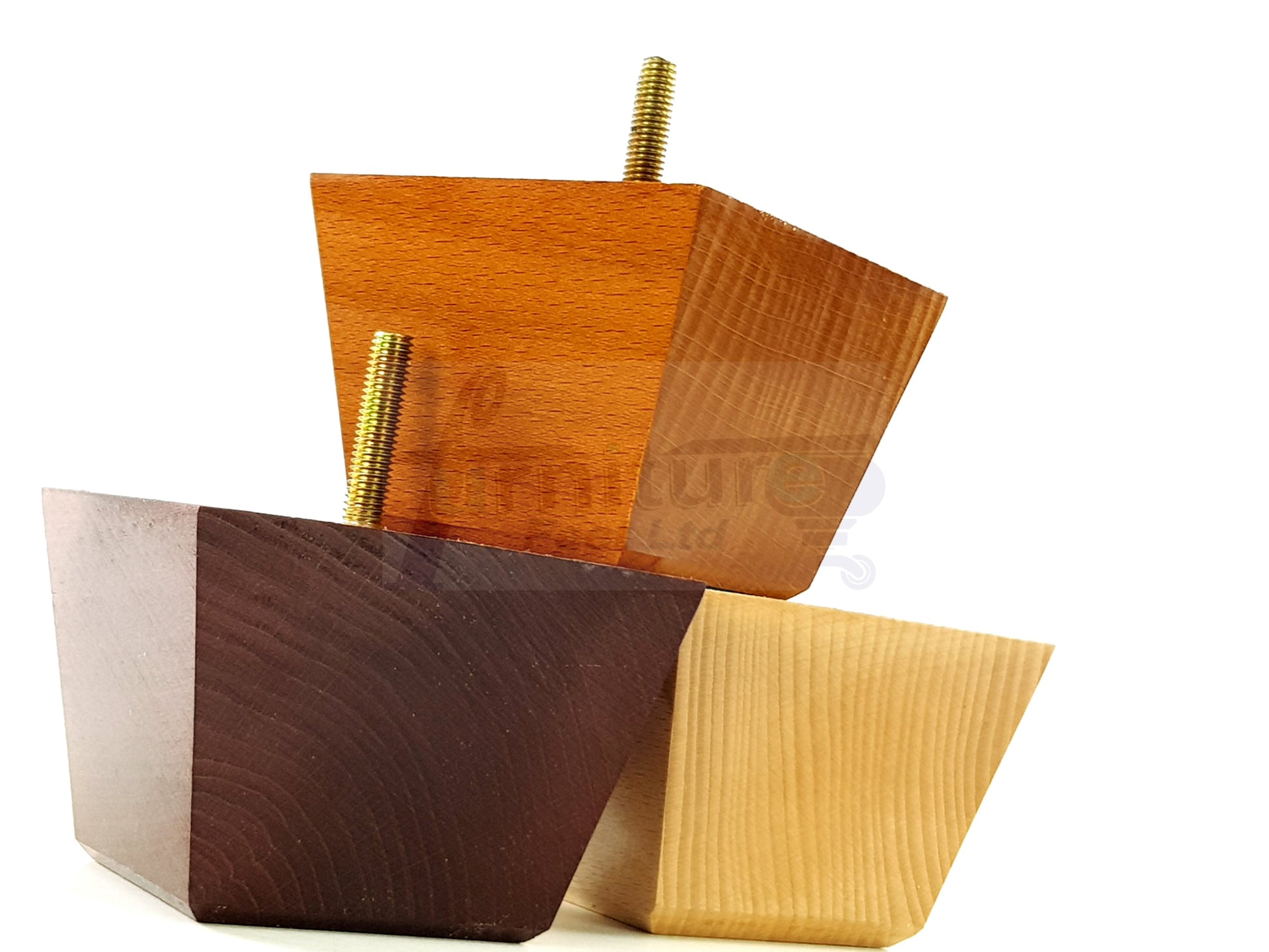 4x Square Wood Sofa Legs 60mm High Replacement Furniture Feet Chairs Cabinets M10 Thread