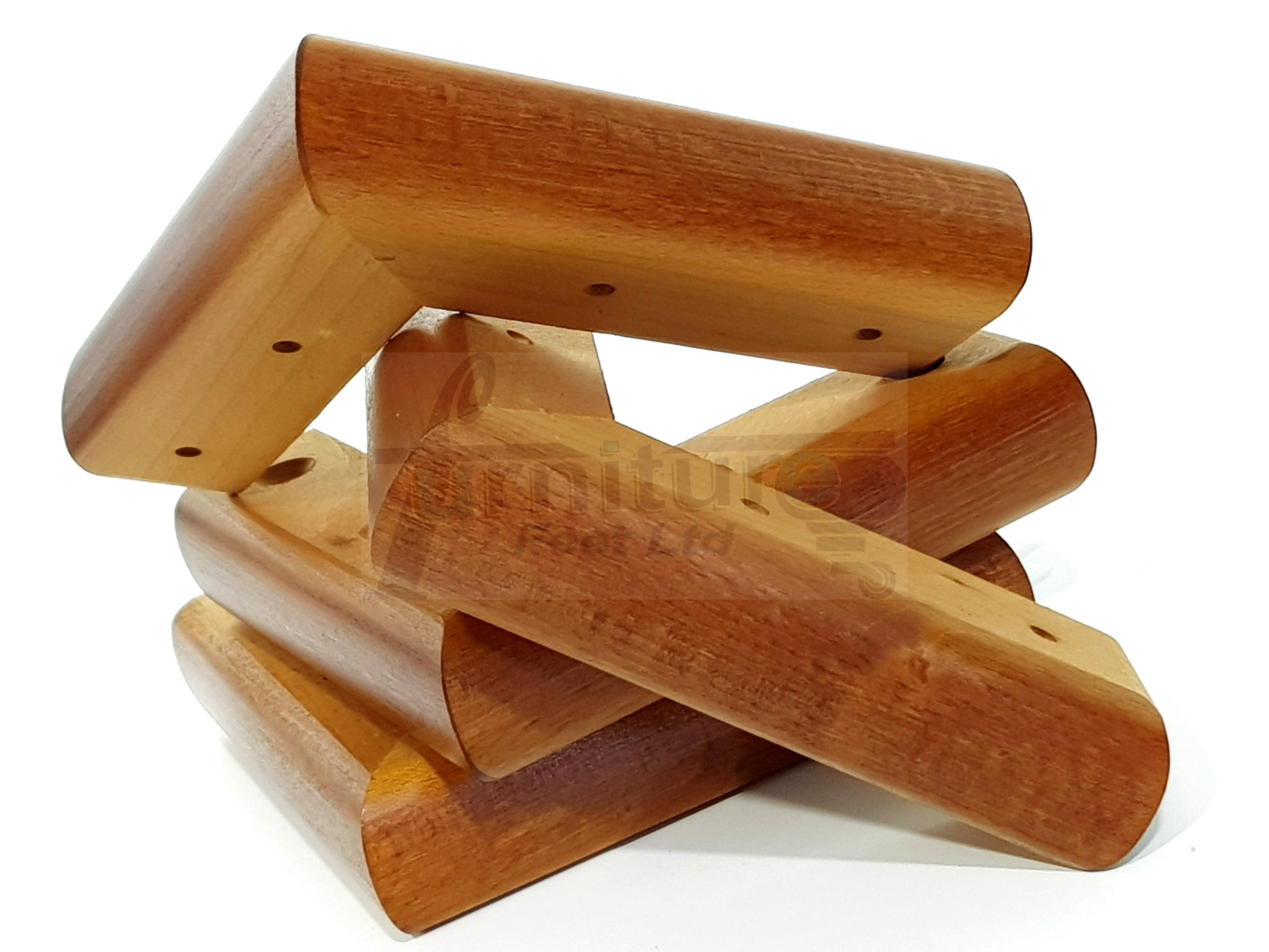 Set Of 4 Wooden Corner Furniture Feet 40mm High Replacement Sofa Chair Legs Self-Fixing: Golden Oak