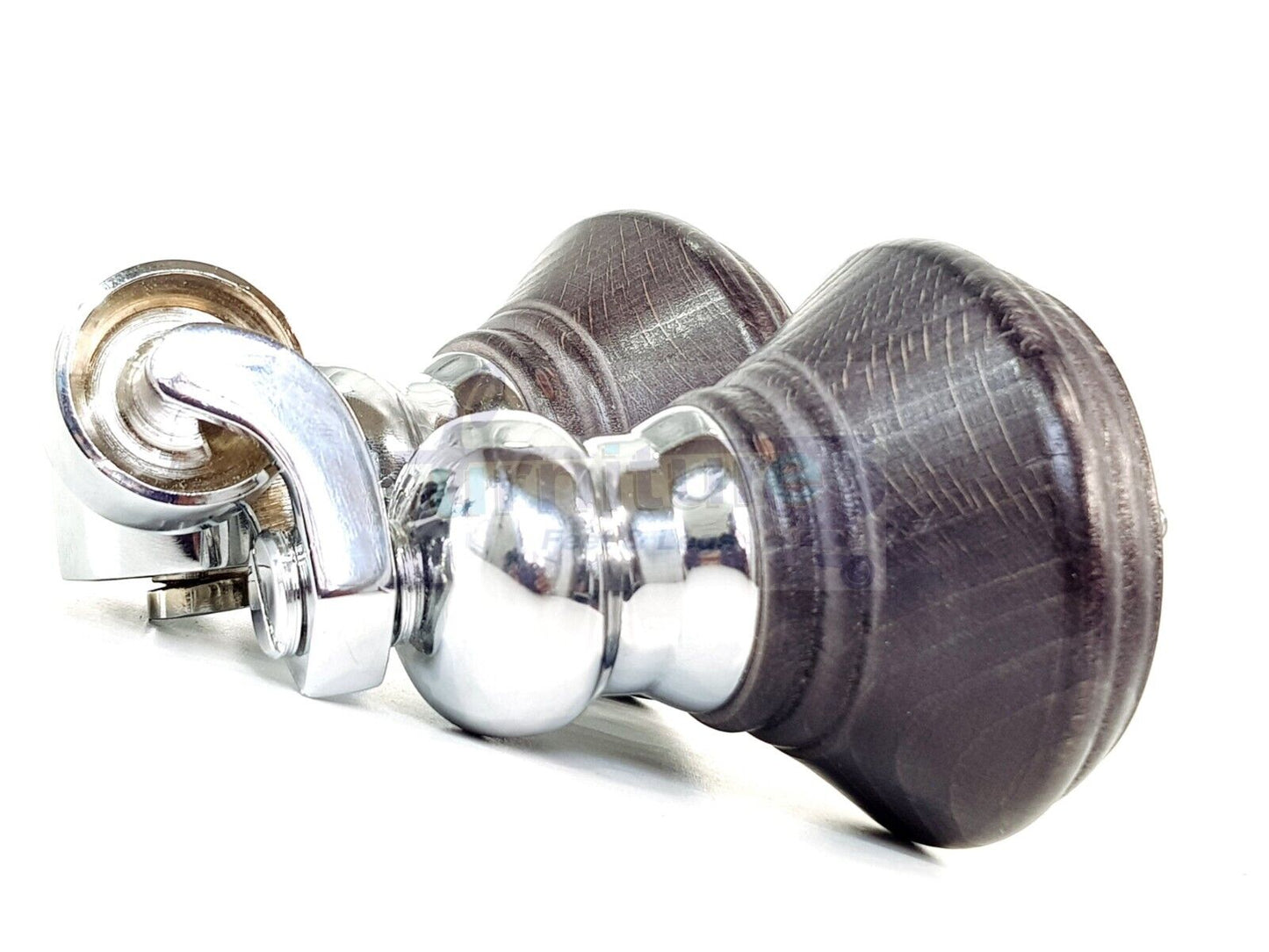 4x Black Stain Wooden Furniture Sofa Legs M8 With Castors Replacment Chair Settee Feet 115mm - 125mm High