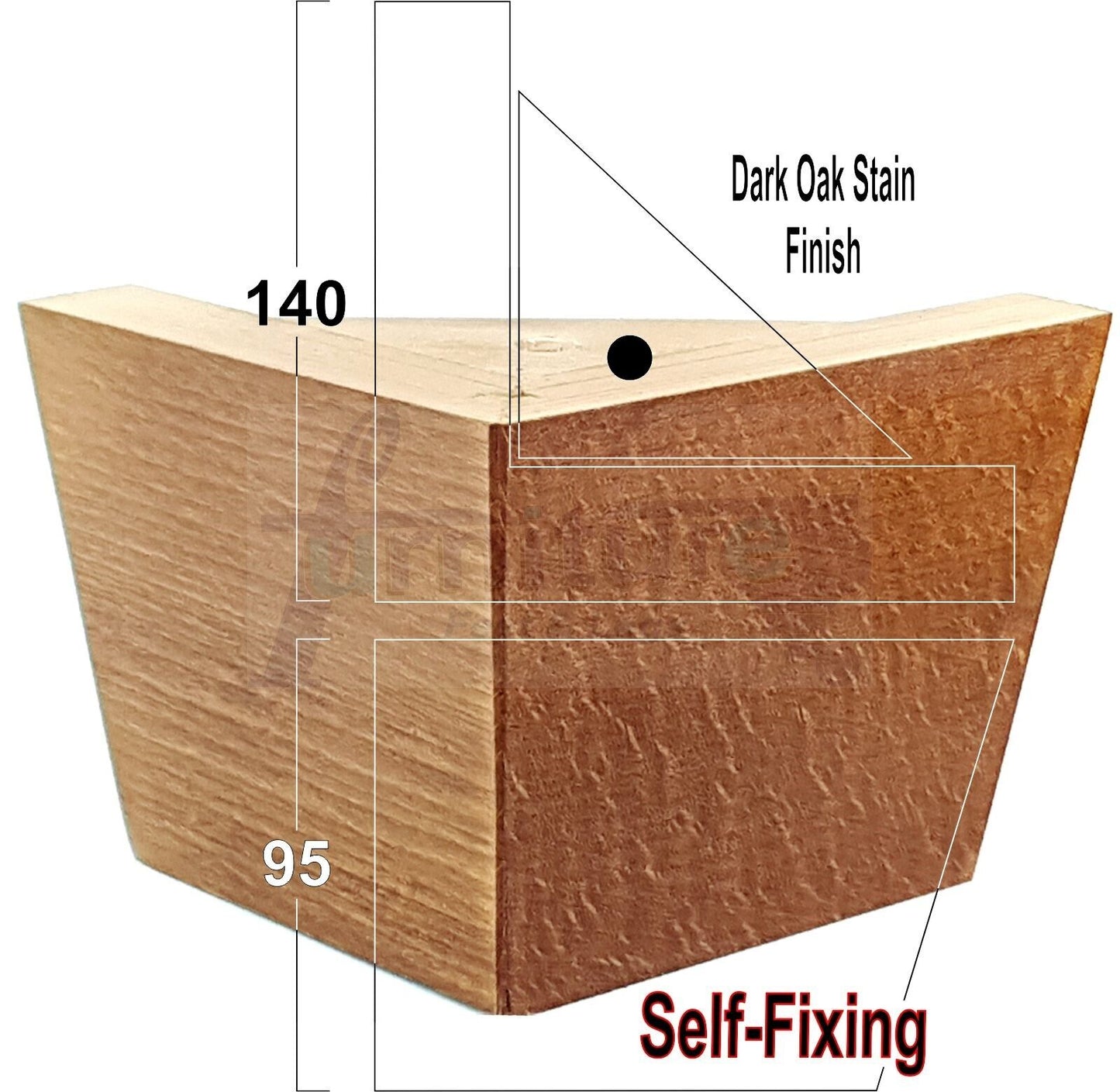 4 Solid Wood Furniture Legs Replacement Corner Feet 95mm High Multi Colours Chairs Stools Sofa Beds Settee & Cabinets Fix With Screws