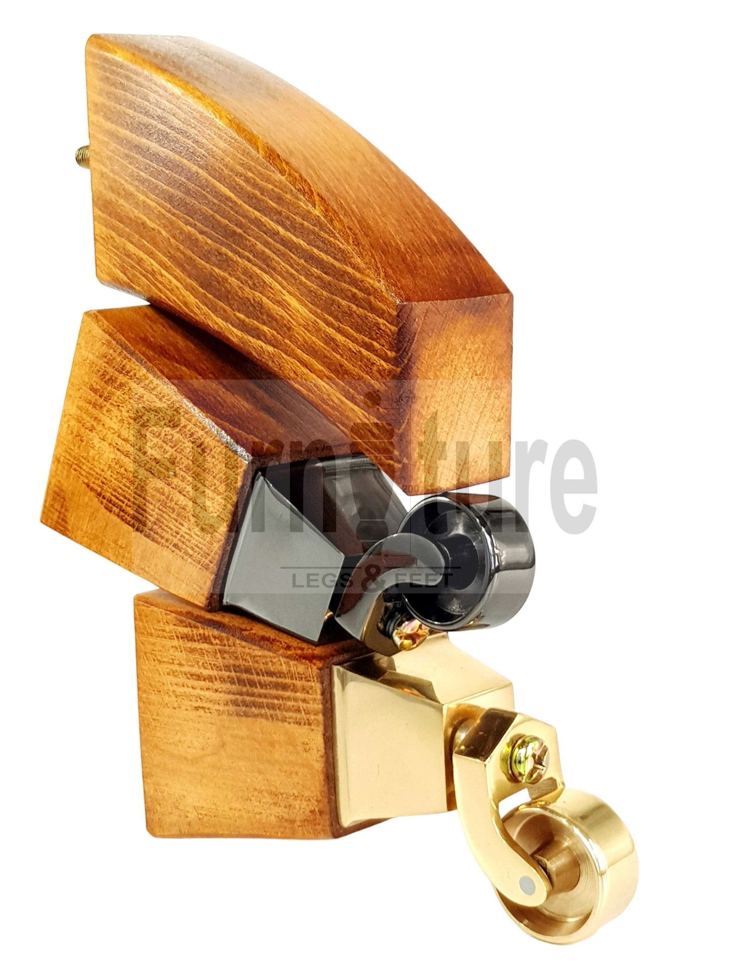 2x Cuved Wood Furniture Legs & 2x Castor Feet 150mm High For Chairs Sofas Settees 8mm Thread