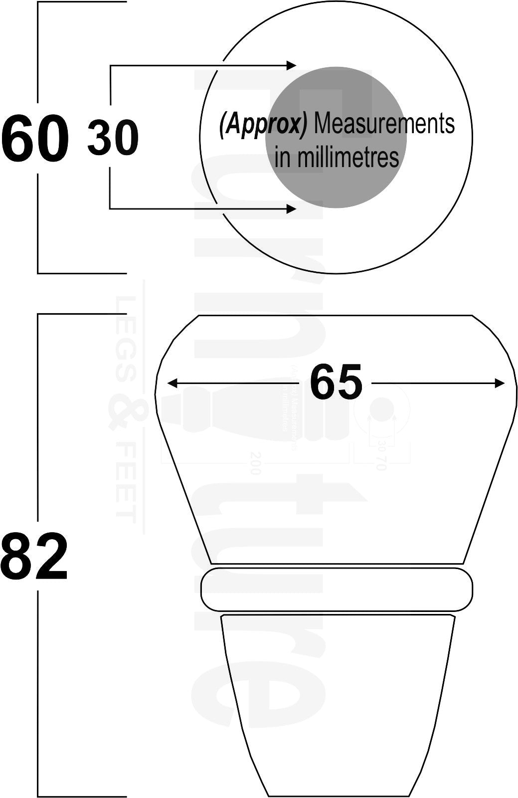 4x Turned Wood Repacement Furniture Legs M8 Sofa Chair Settee Feet 82mm