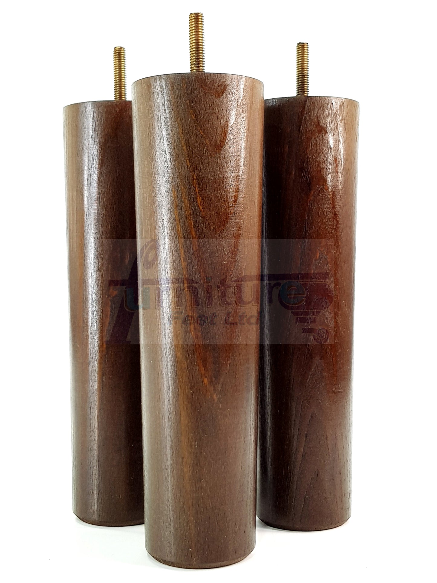 4 Furniture Legs Replacement Feet 230mm Chairs Settee & Cabinets M8 Thread Antique Brown