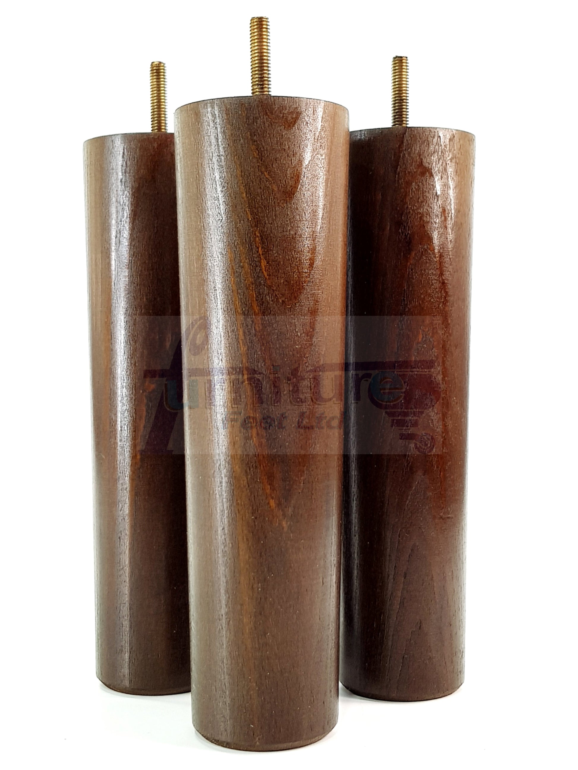 4 Furniture Legs Replacement Feet 230mm Chairs Settee & Cabinets M8 Thread Antique Brown