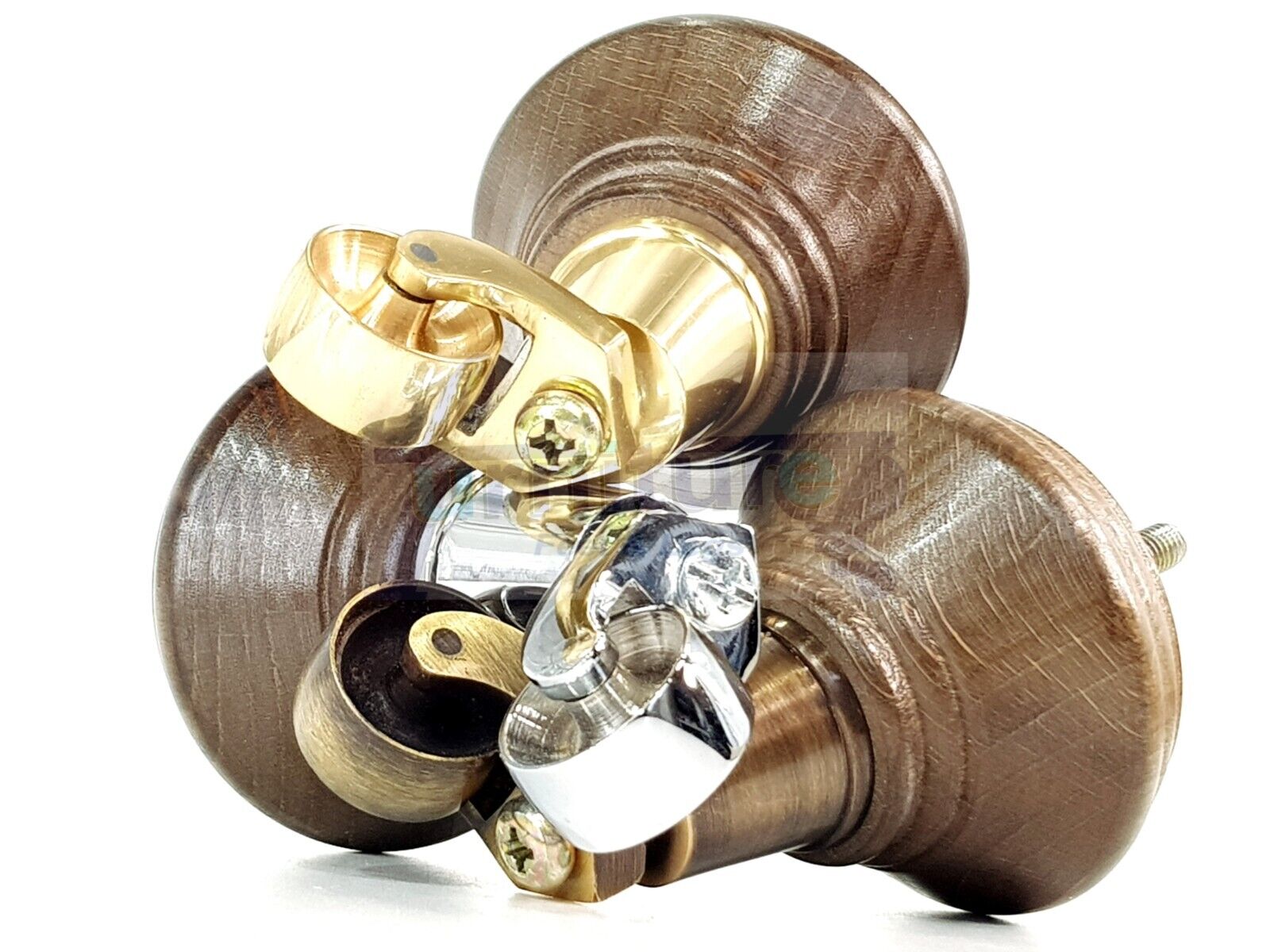 4x Antique Brown Stain Wooden Furniture Sofa Legs M8 With Castors Replacment Chair Settee Feet 115mm - 125mm High