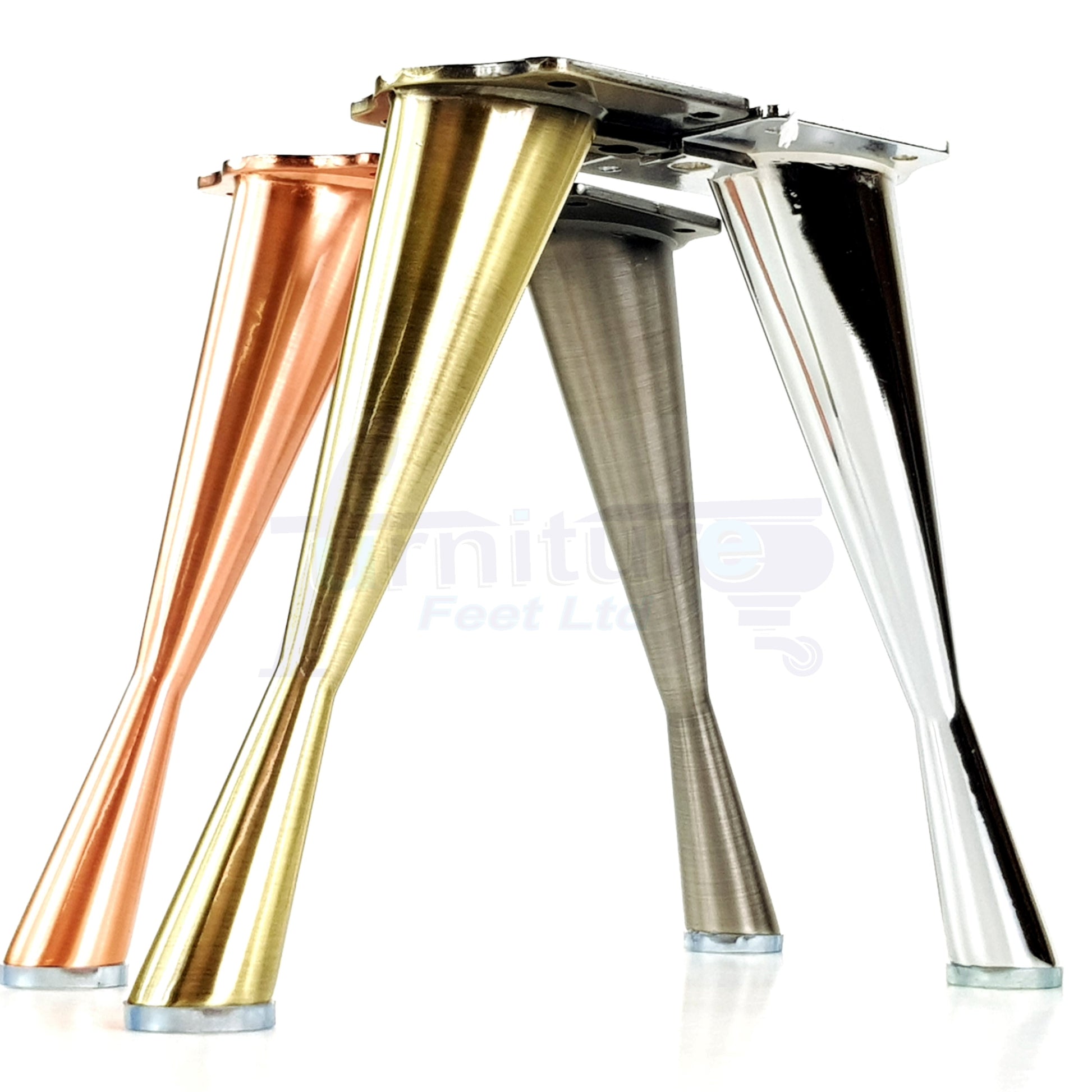 4x Metal Furniture Legs Antique Brass 170mm High Self-Fix Modern Feet Sofa Chair Cabinet Table