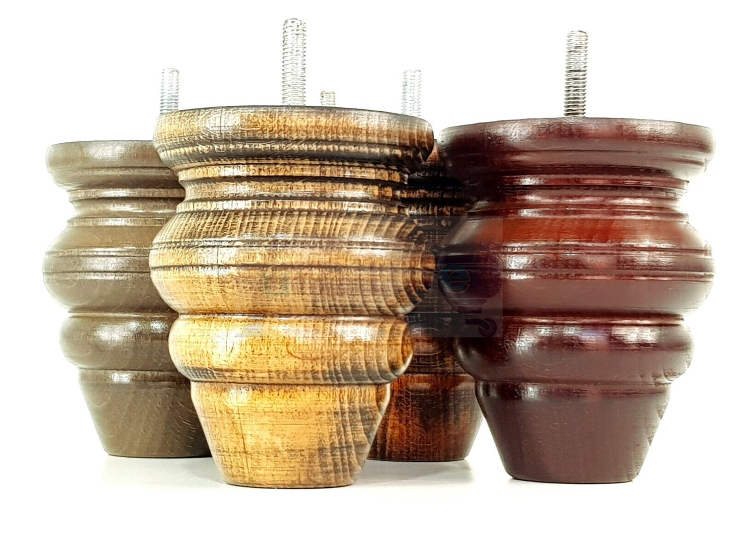 4x Turned Wood Furniture Legs Replacement Feet 110mm High Multiple Colours Chairs Stools Sofa's Beds Settee Cabinets M8