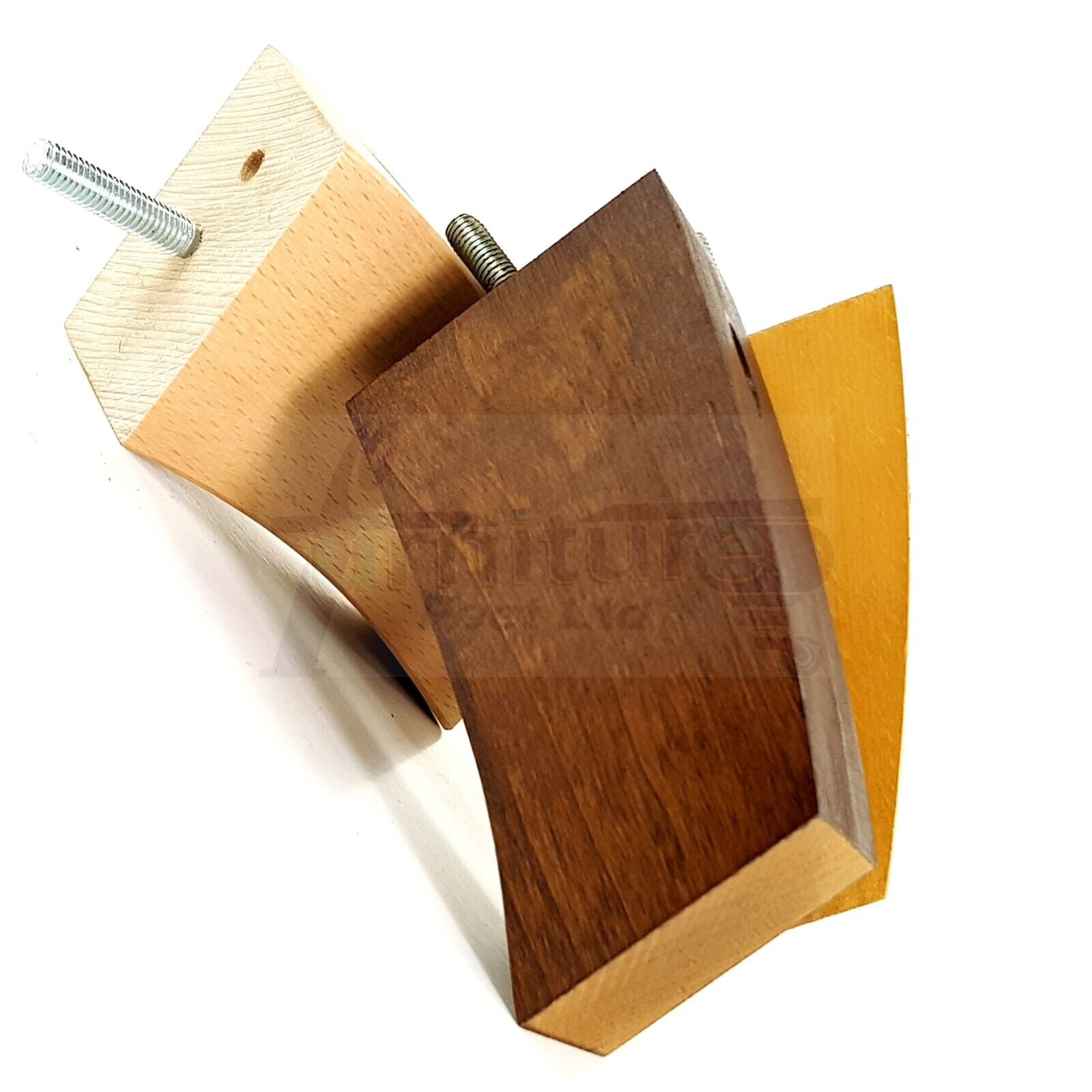 SET OF 4 WOODEN FURNITURE FEET 125mm HIGH REPLACEMENT SOFA LEGS 8mm Thread