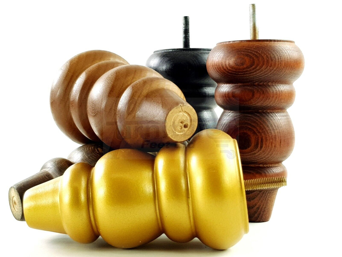 4 Solid Turned Wood Furniture Sofa Leg M8 Chair Settee Footstool Feet 155mm High