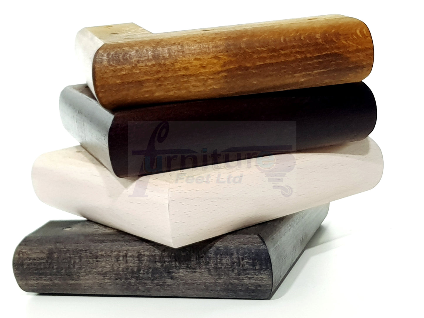 Set Of 4 Wooden Corner Furniture Feet 40mm High Replacement Sofa Chair Legs Self-Fixing: Mahogany
