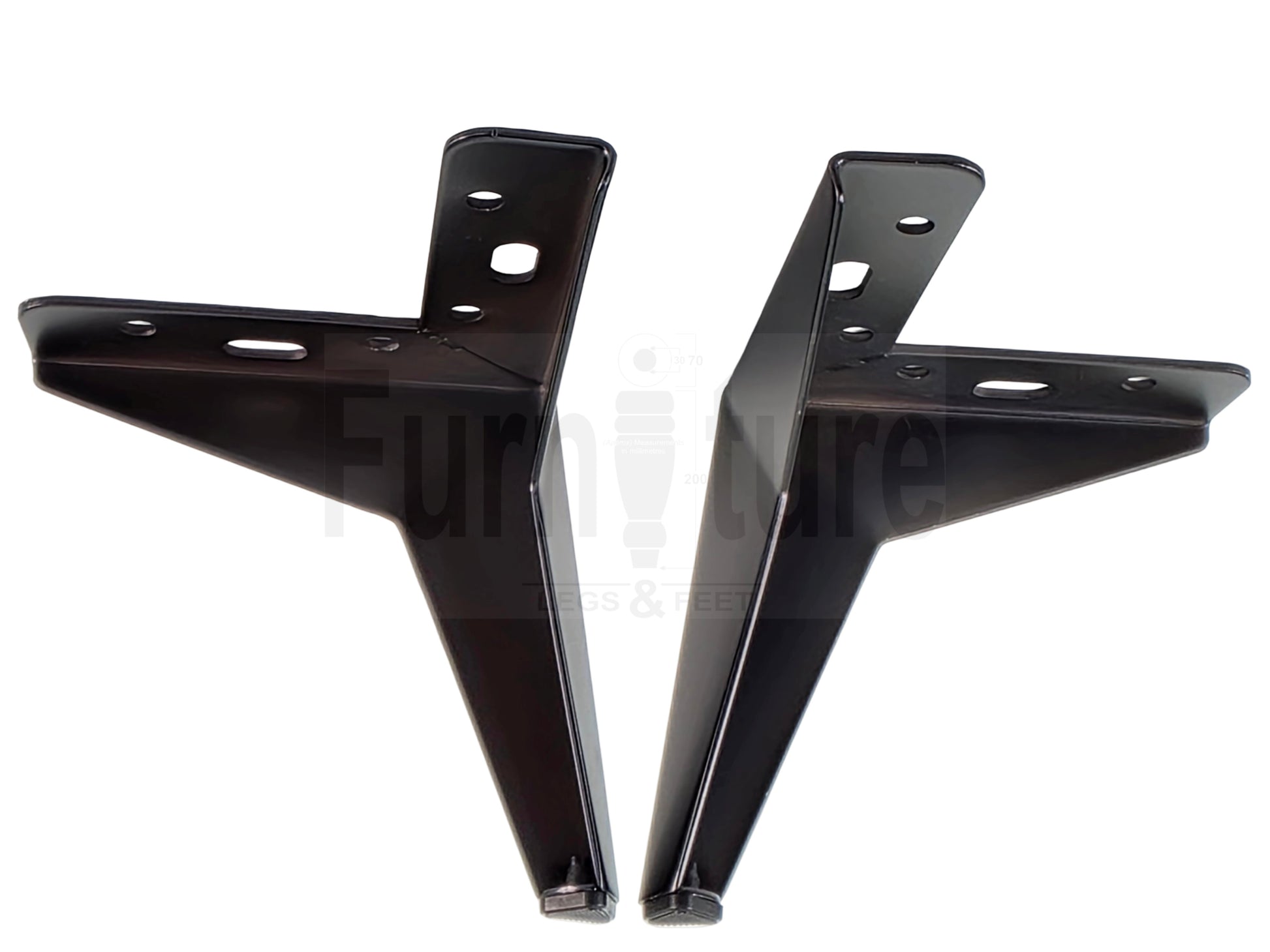 4 Metal Corner Feet Replacement Furniture Legs Brushed Black Finish 135mm High