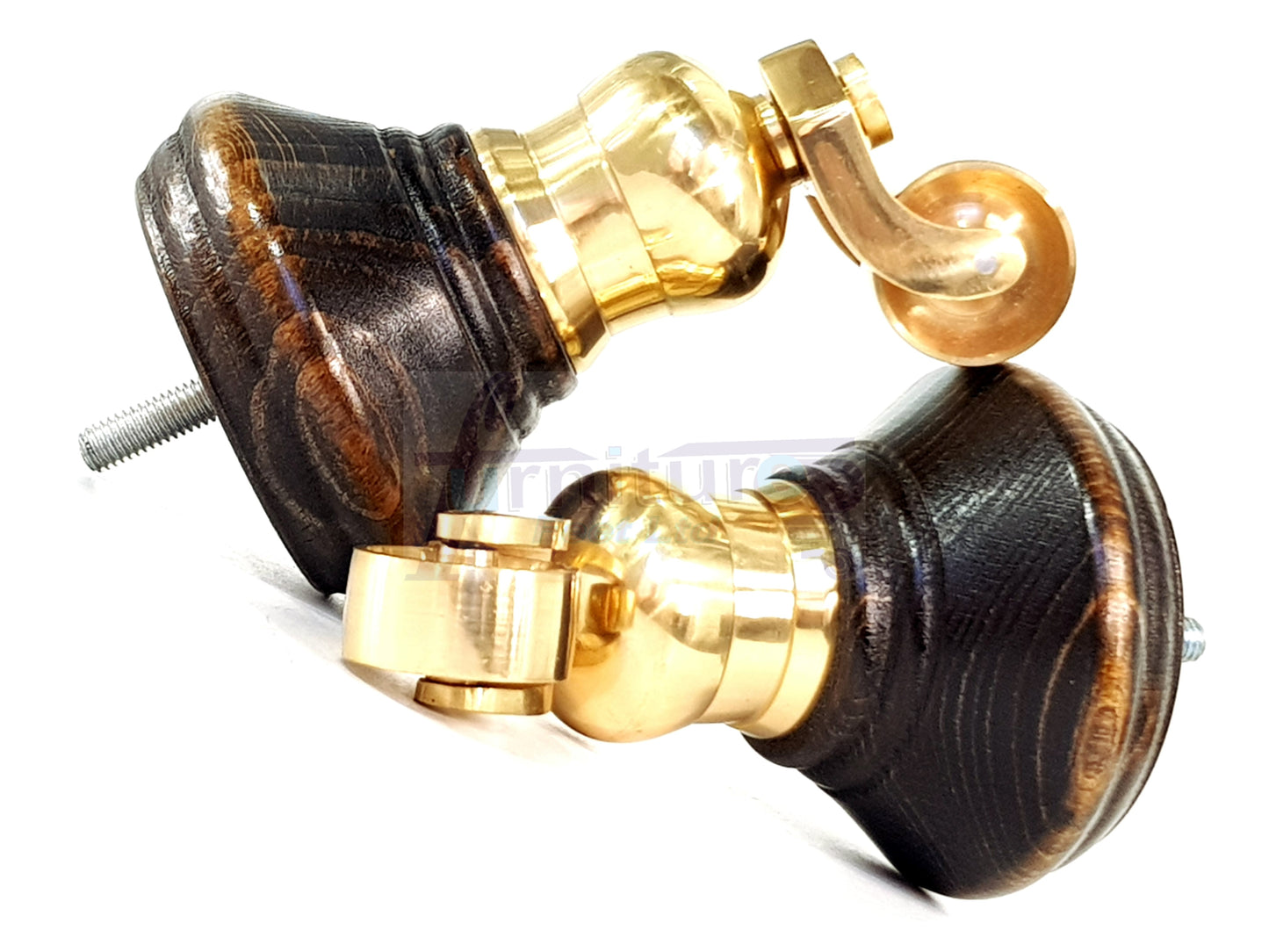 4x Burnt Oak Washed Wooden Furniture Sofa Legs M8 With Castors Replacment Chair Settee Feet 115mm - 125mm High