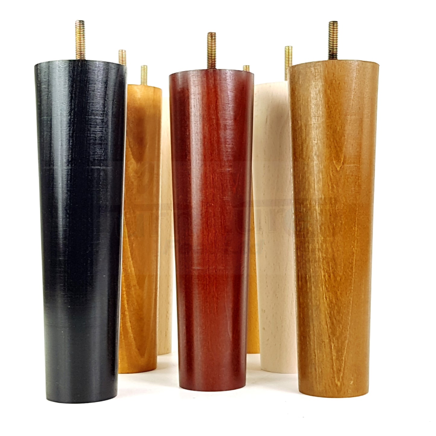 4 Solid Wood Turned Furniture Legs Replacement Feet 230mm High Chairs Sofa Bed Settee & Cabinets M10