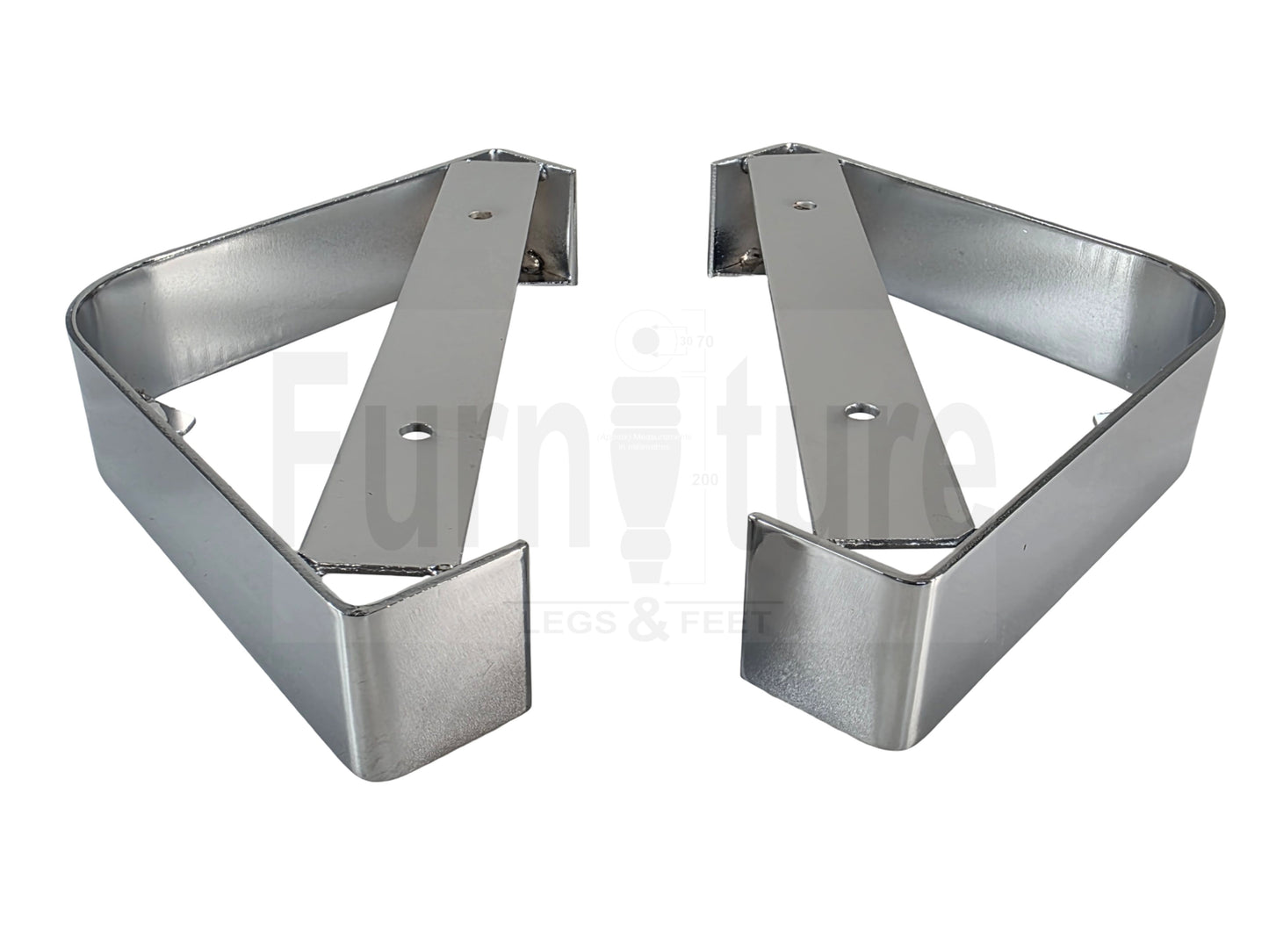 4 Metal Corner Legs Silver Replacement Furniture Feet Chrome Finish 50mm High 