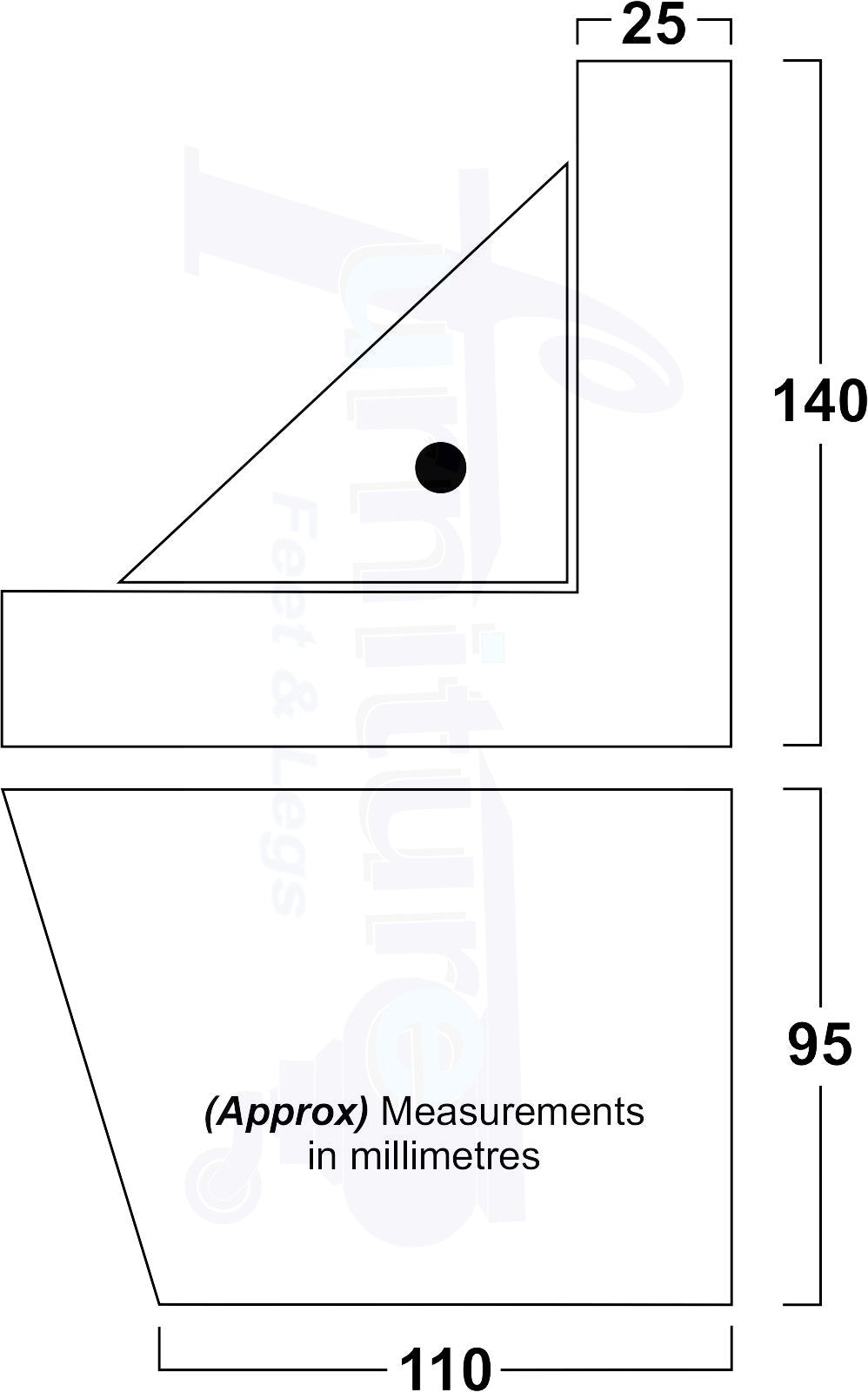 4 Solid Wood Furniture Legs Replacement Corner Feet 95mm High Self-Fixing: Antique Mahogany