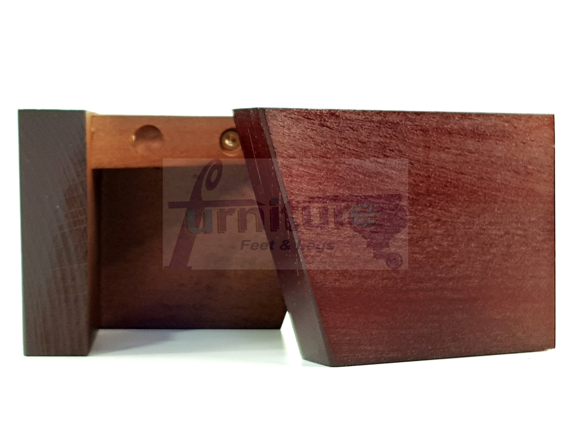 4 Solid Wood Furniture Legs Replacement Corner Feet 95mm High Self-Fixing: Antique Mahogany