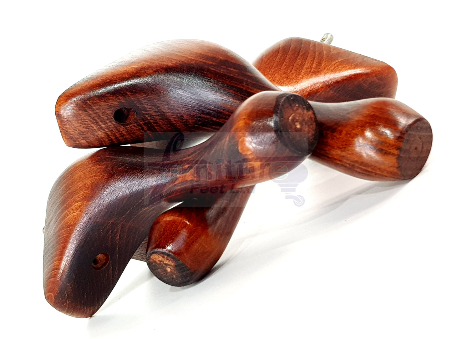 4x Solid Wood Furniture Legs 300mm High Queen Anne Replacement Feet 12 Inches M8 Georgian Style 