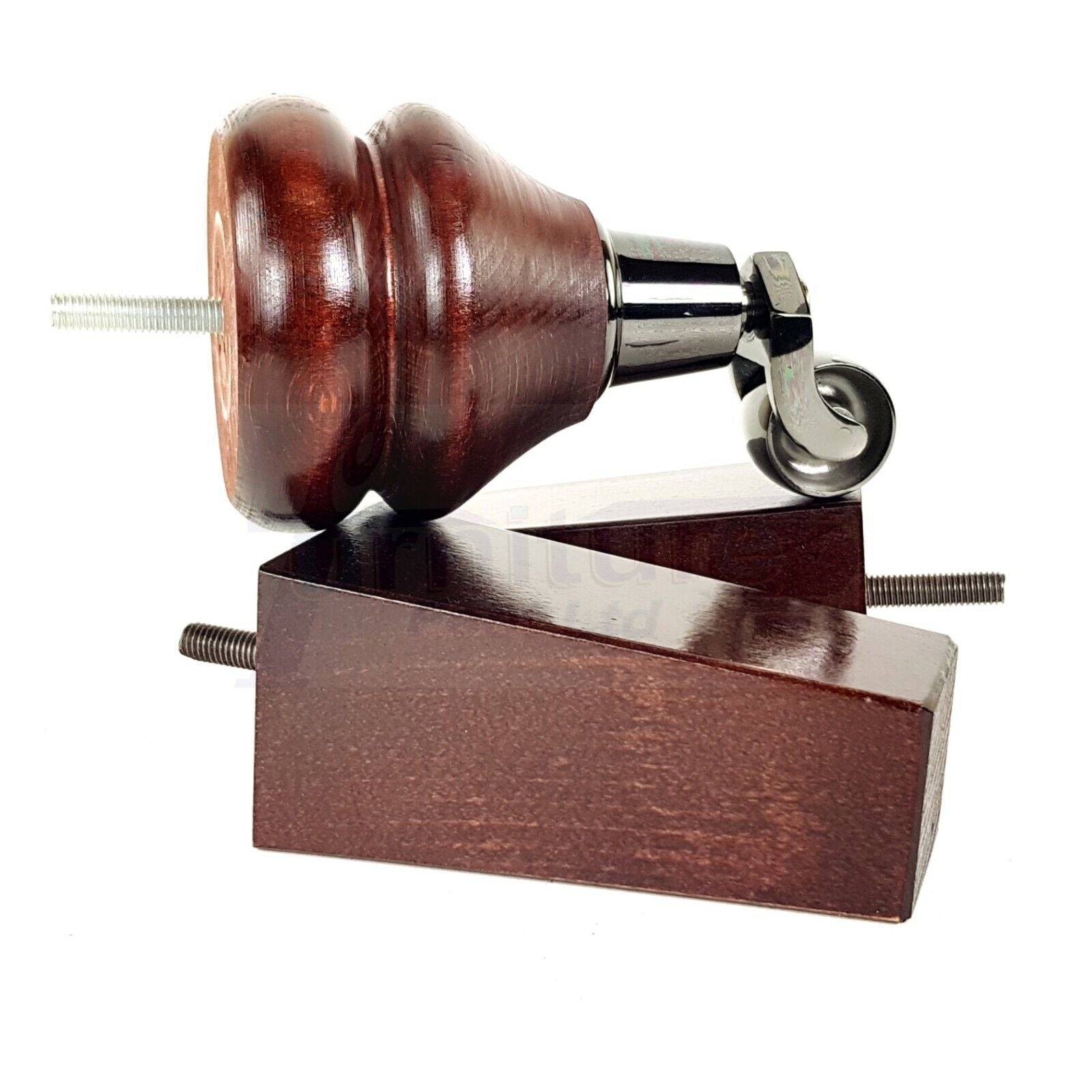 Turned Wood Furniture Feet 2 With Castors 140mm & 2 Curved Back Legs Sofas Chairs Cabinets Beds M8