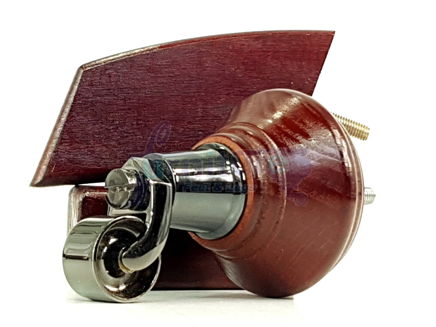 2 Mahogany Wood Furniture Sofa Feet With Castor 125mm & 2 Curved Legs Chair Settee 100mm High M8