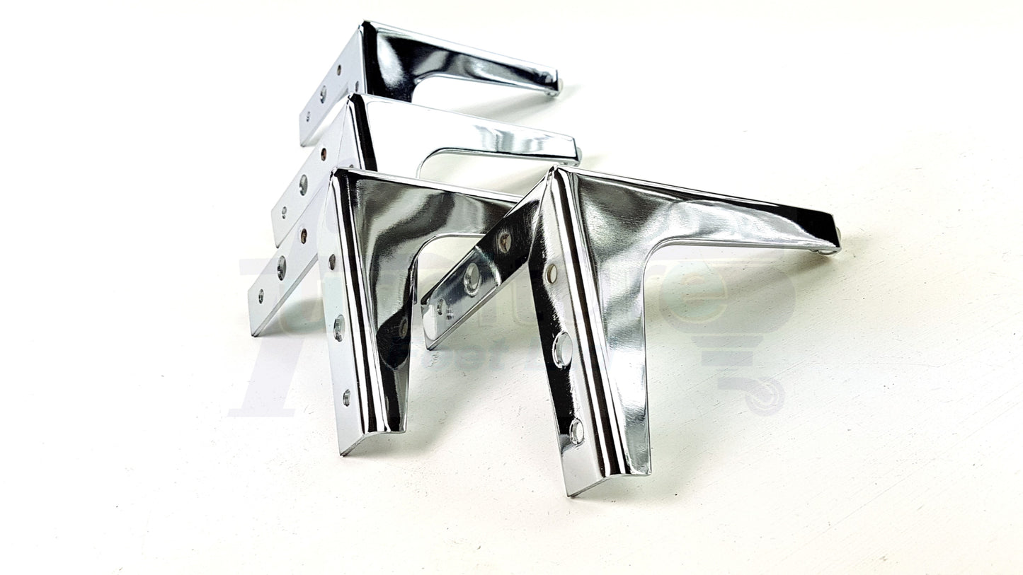 4x Metal Feet Silver Chrome Finished Furniture Metal Legs 150mm High For Sofa Chairs Stools Beds Cabinets Corner Furniture Leg Self Fixing