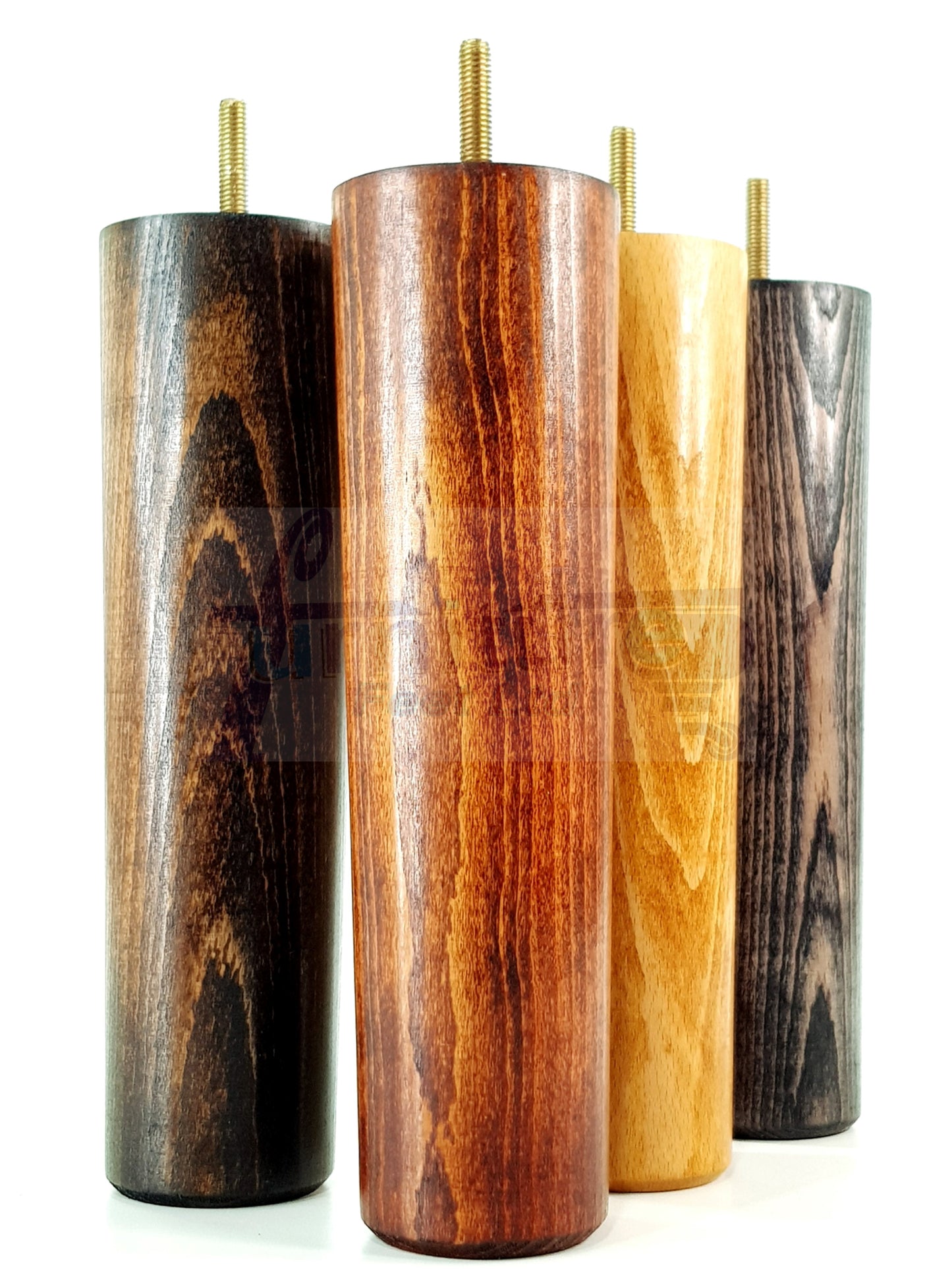 4 Solid Wood Turned Furniture Legs Replacement Feet 230mm High Chairs Sofa Bed Settee & Cabinets M10