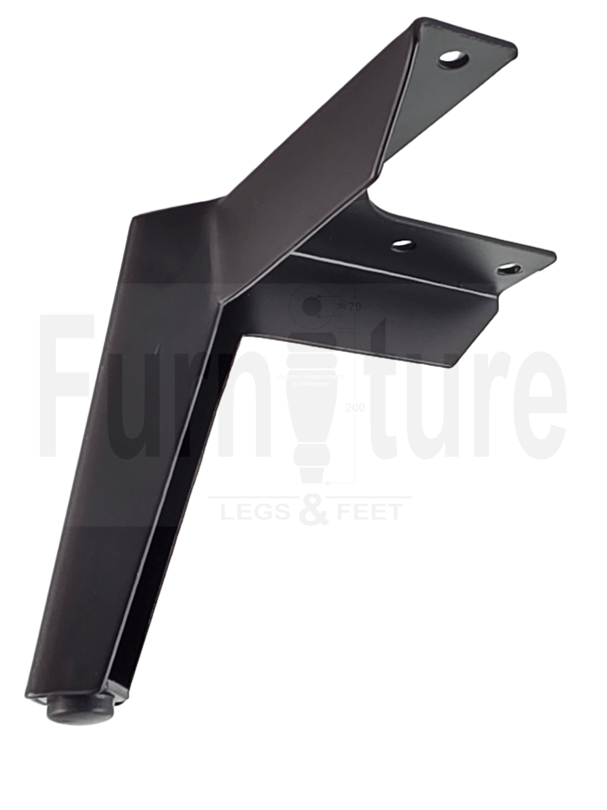 4 Metal Corner Feet Replacement Furniture Legs Black Finish 120mm High