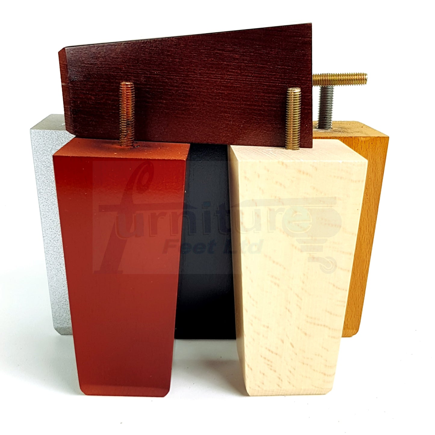 4x Block Wood Sofa Legs 135mm High Replacement Furniture Feet Chairs Cabinets M10 Thread	