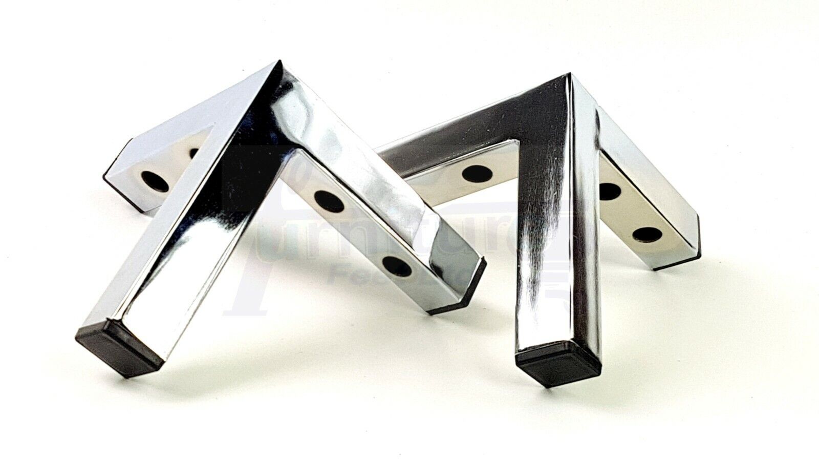 4x Metal Furniture Legs Replacement Sofa Chair Feet 155mm High Chrome (Self-Fix)