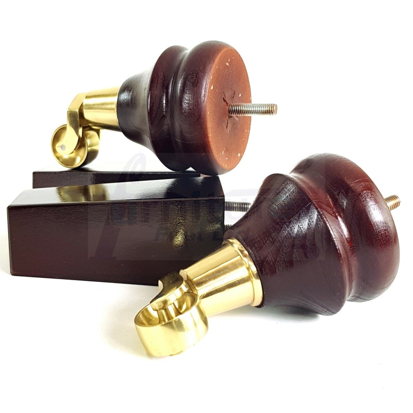 Turned Wood Furniture Feet 2 With Castors 140mm & 2 Curved Back Legs Sofas Chairs Cabinets Beds M8